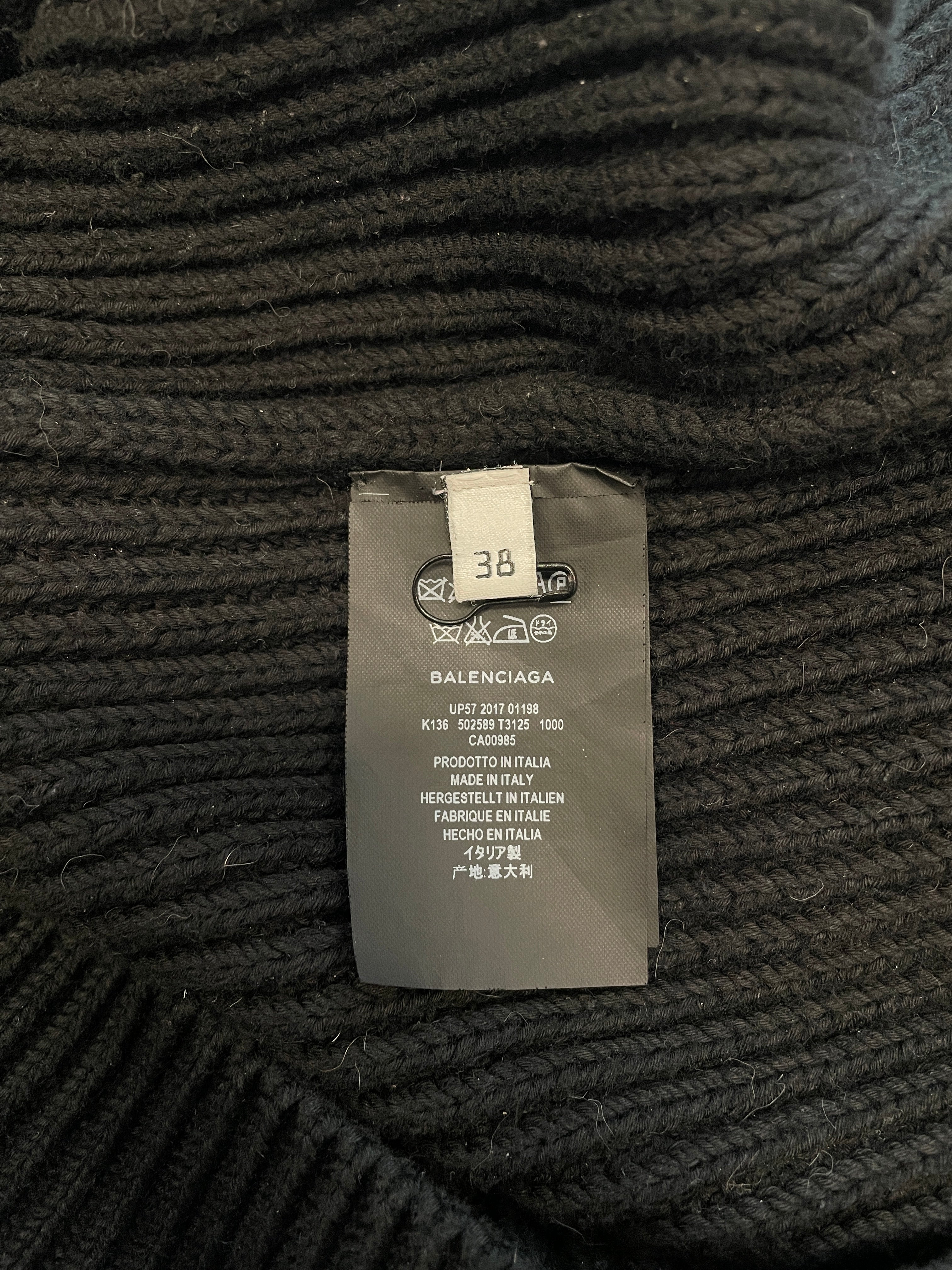 BALENCIAGA/Heavy Sweater/38/Cotton/BLK/HEAVY V NECK RIBBED view 4