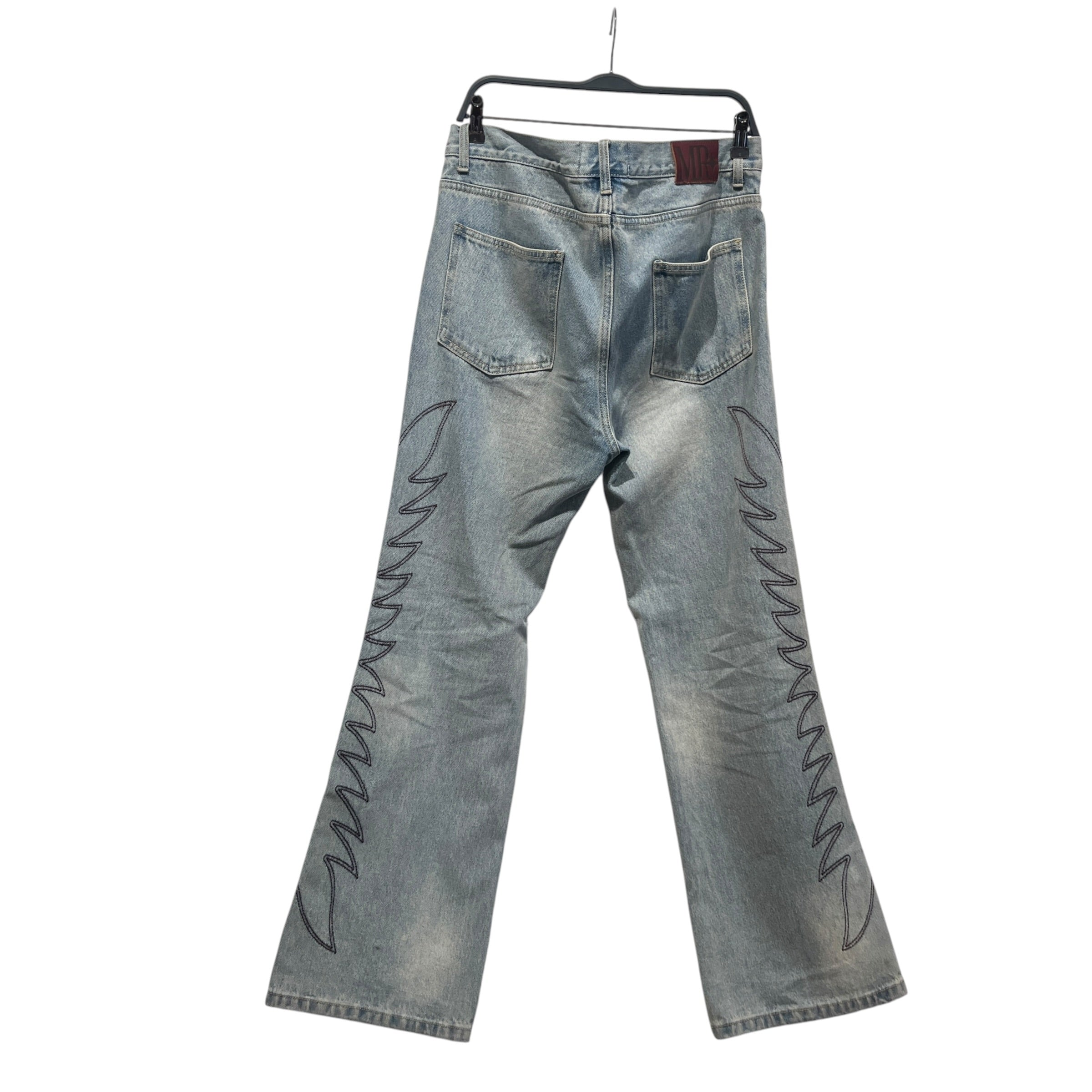 Midnight Rodeo /Straight Pants/34/Cotton/BLU/All Over Print/paisley stitch design view 2
