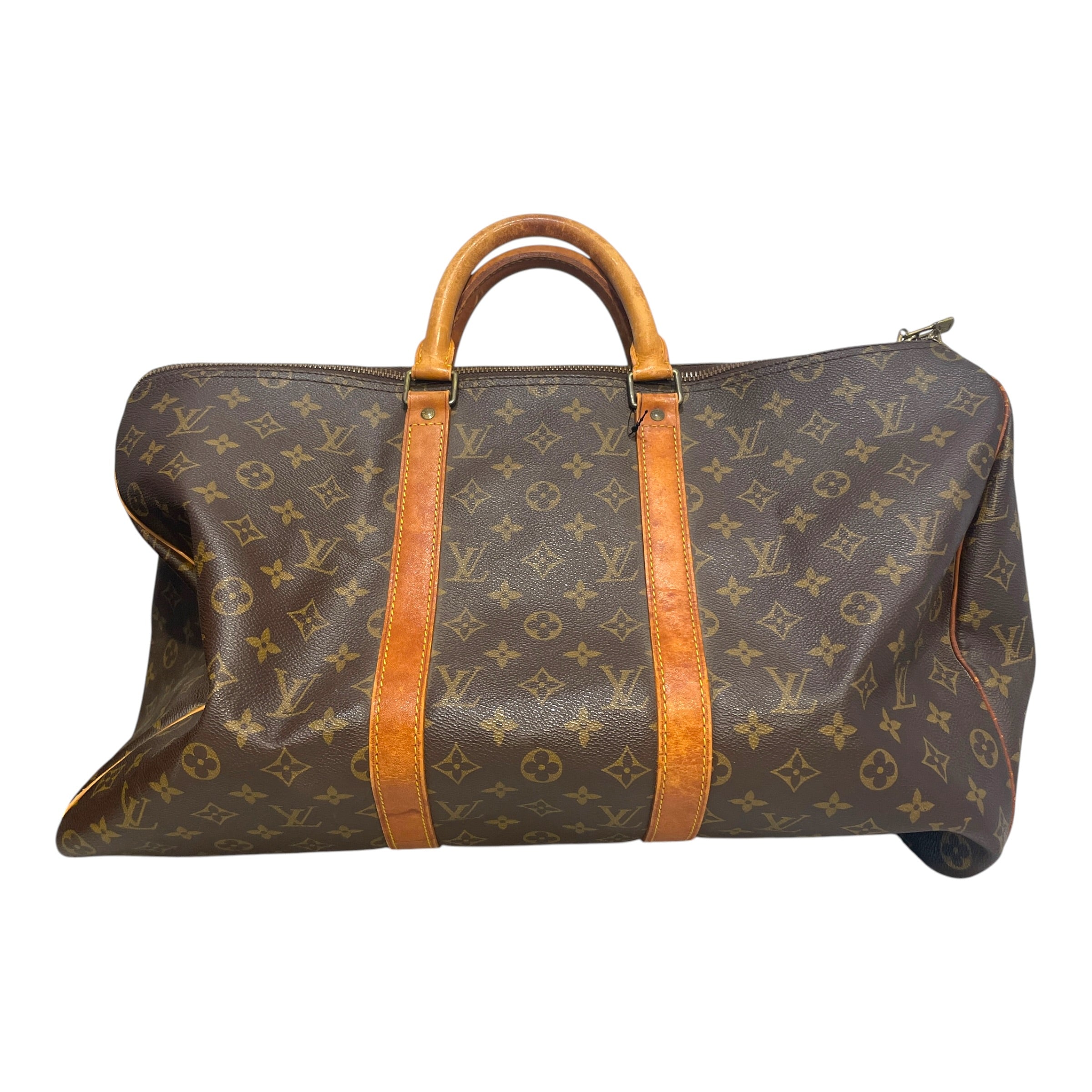 LOUIS VUITTON/Luggage/Monogram/Leather/BRW/Keepall Duffle Bag 50 view 1
