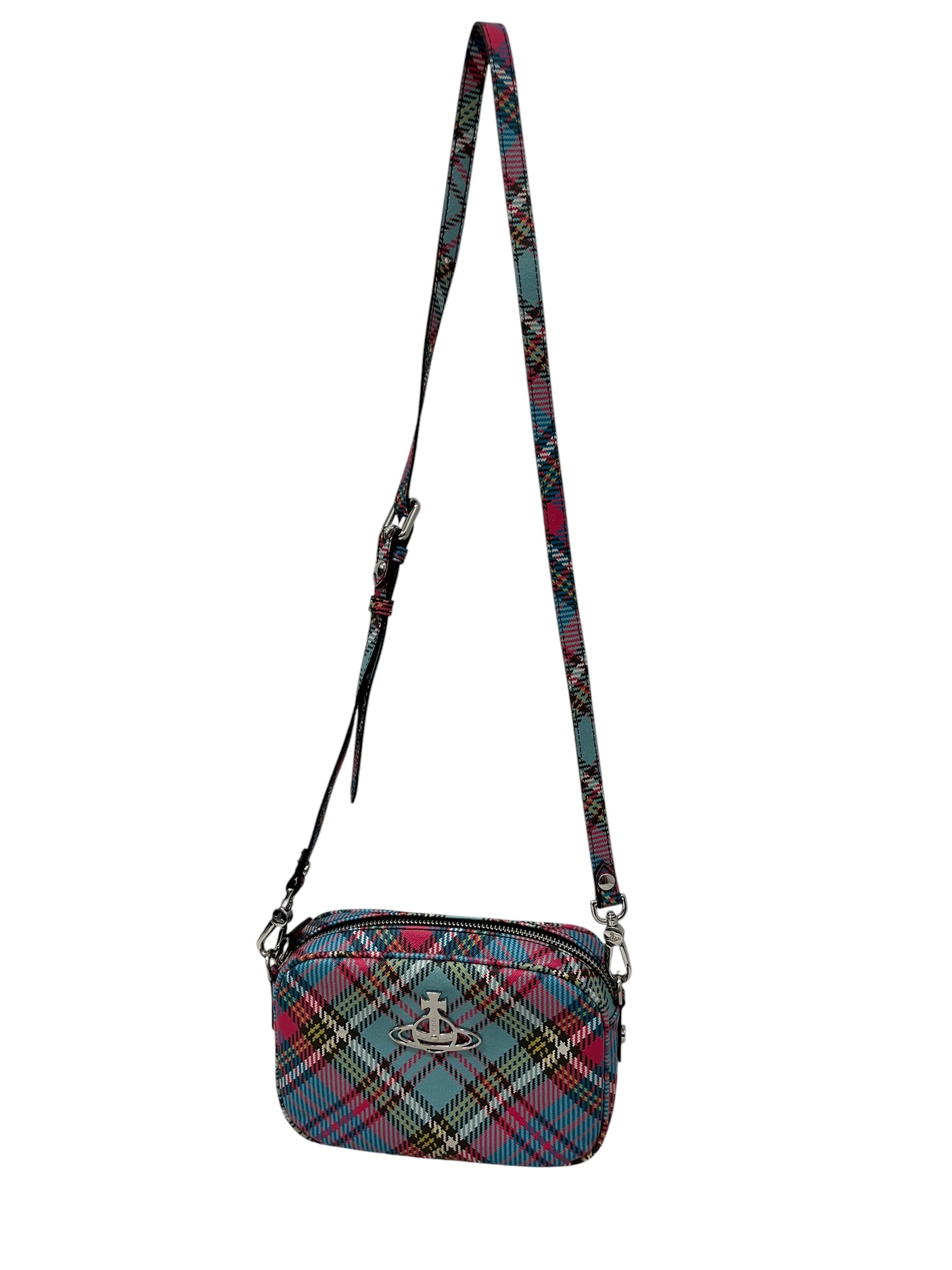 Vivienne Westwood/Cross Body Bag/Tartan/Leather/BLU/PLAID TARTAN CROSSBODY view 1
