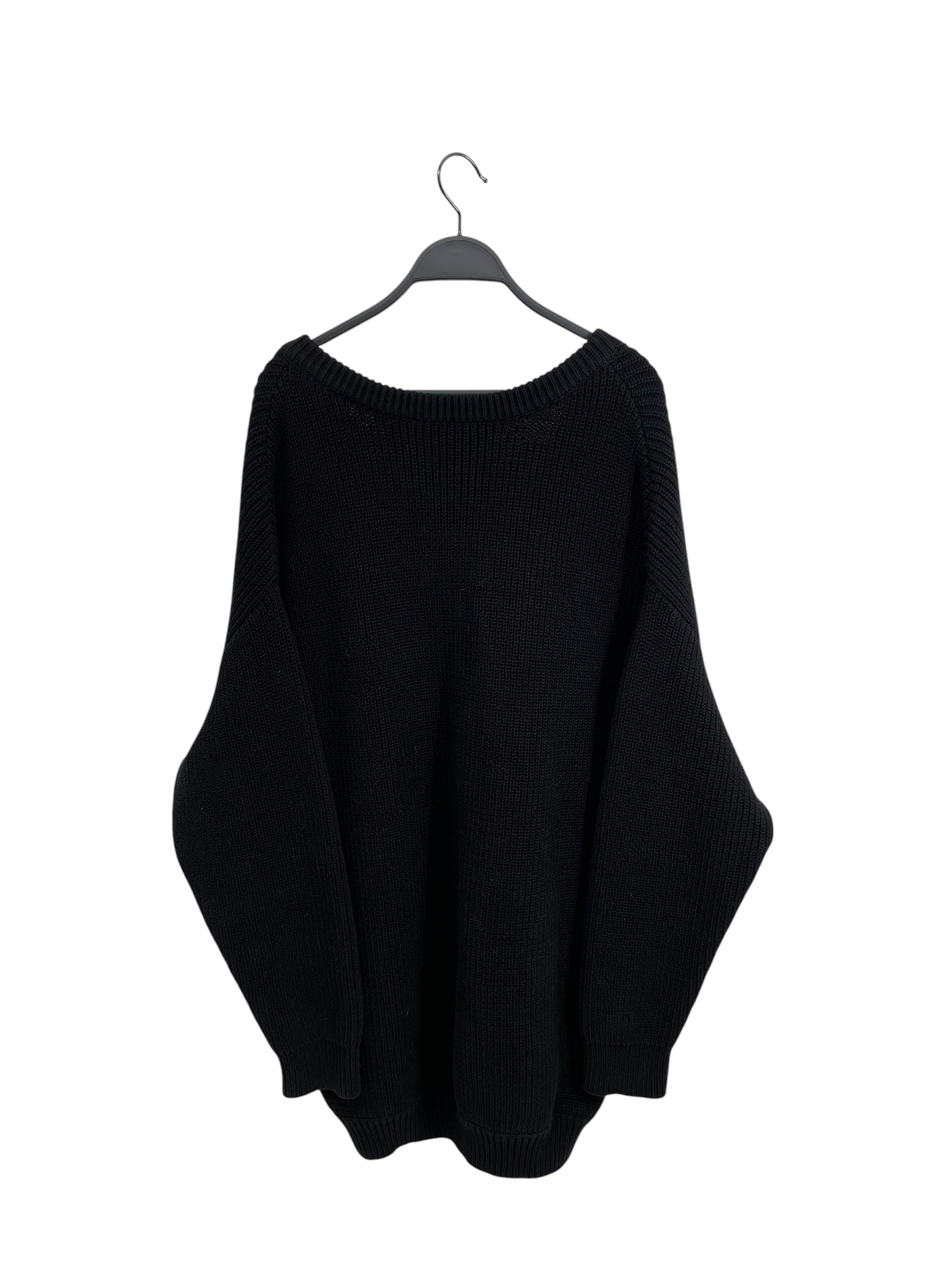 BALENCIAGA/Heavy Sweater/38/Cotton/BLK/HEAVY V NECK RIBBED view 2