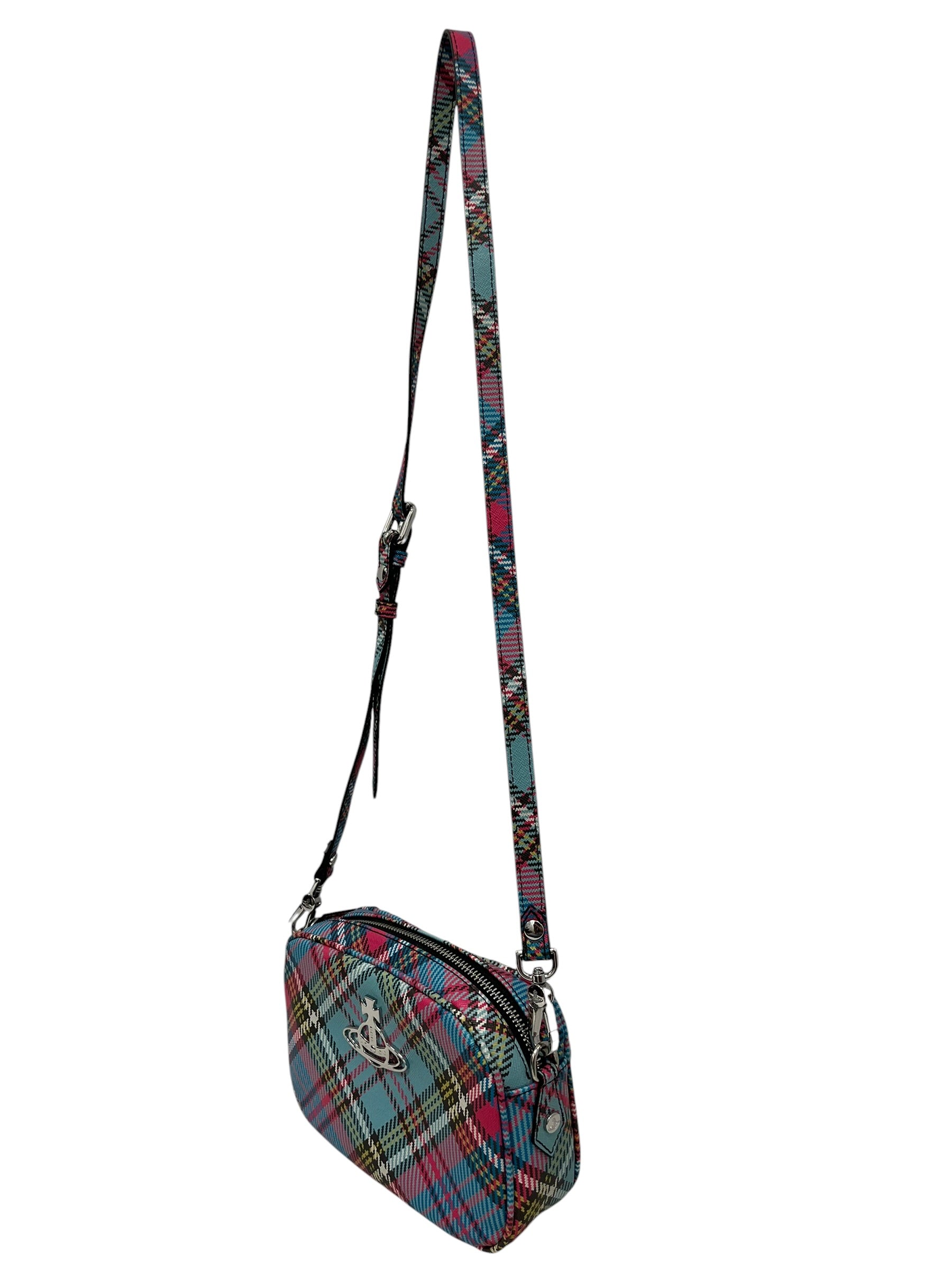 Vivienne Westwood/Cross Body Bag/Tartan/Leather/BLU/PLAID TARTAN CROSSBODY view 2