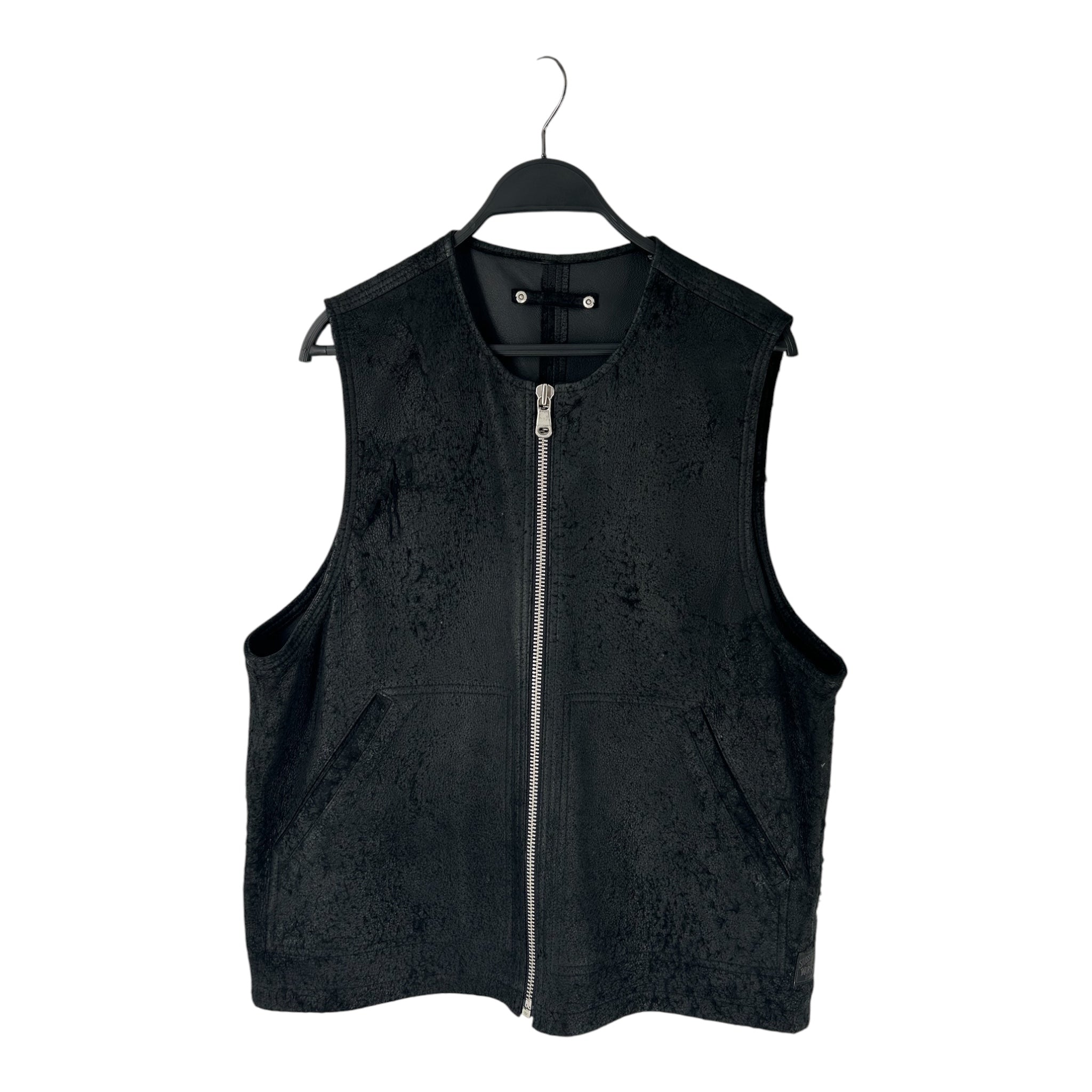 STUSSY/Vest/S/Lambskin/BLK/LEATHER SUEDE VEST view 1