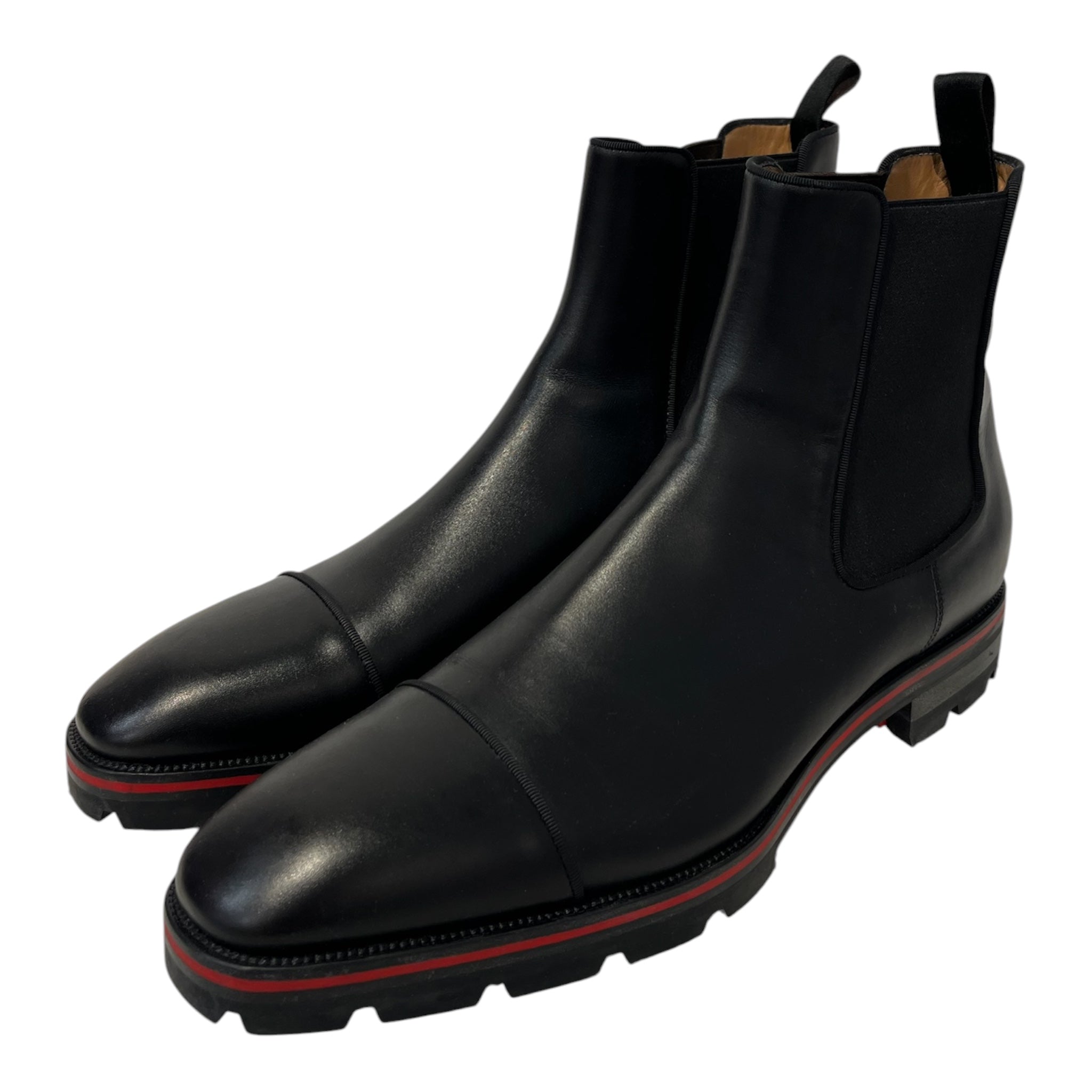 Christian Louboutin/Chelsea Boots/EU 45.5/Leather/BLK/CHAIN SOLE DETAIL view 1
