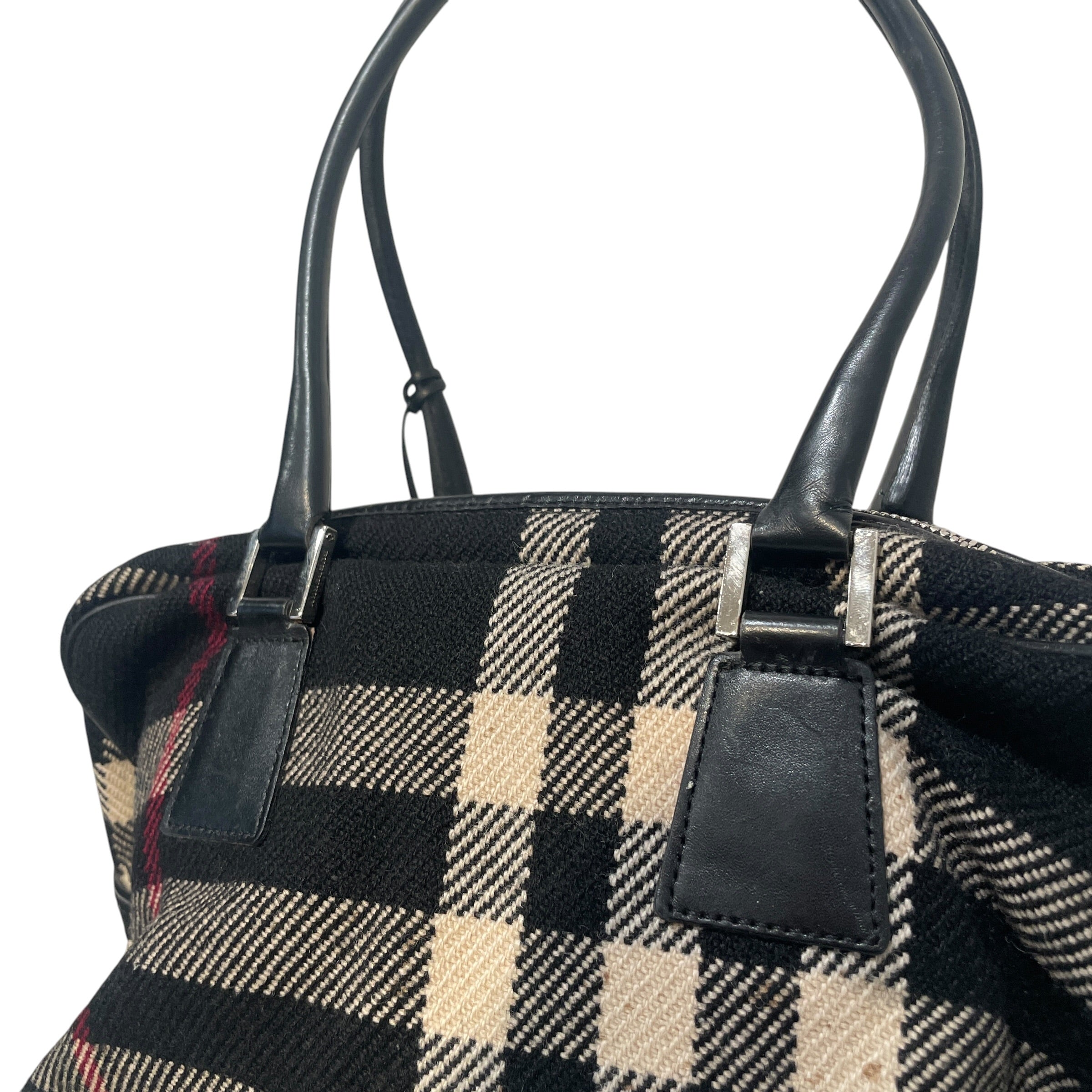 BURBERRY/Hand Bag/Plaid/Cotton/BLK/Nova Check view 3
