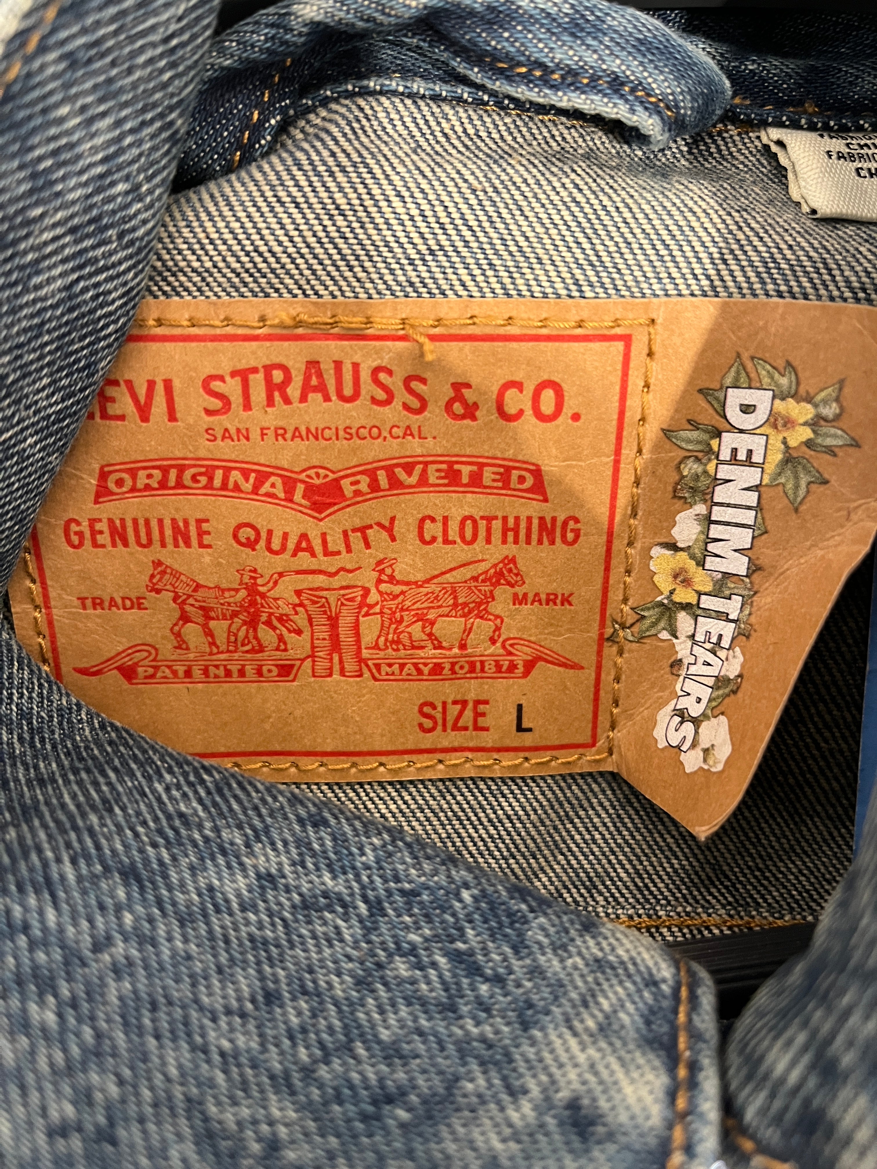 DENIM TEARS/Levi's/Denim Jkt/L/Cotton/BLU/All Over Print/ view 3