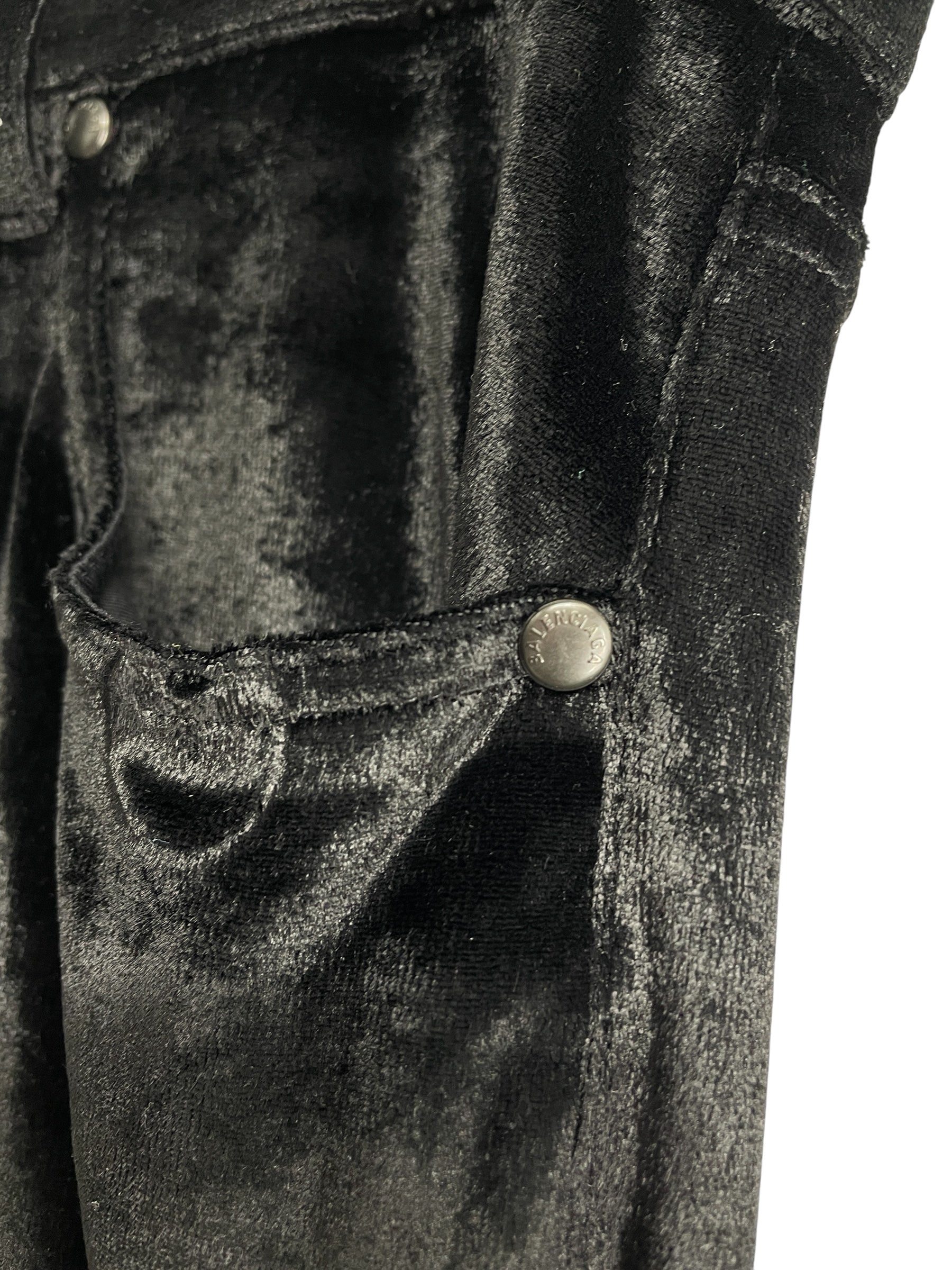 BALENCIAGA/Straight Pants/40/Velour/BLK/2020 VELVET 5 POCKET IKRAM view 3
