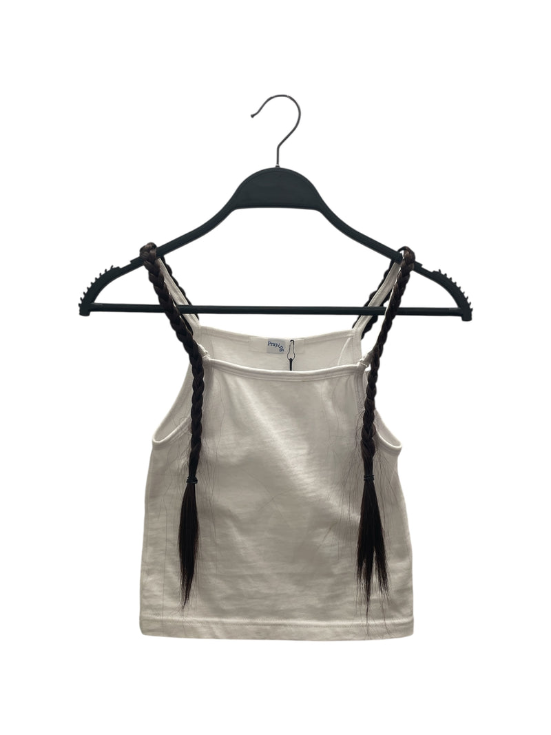 Praying/Camisole/S/Cotton/WHT/BRAIDED TANK