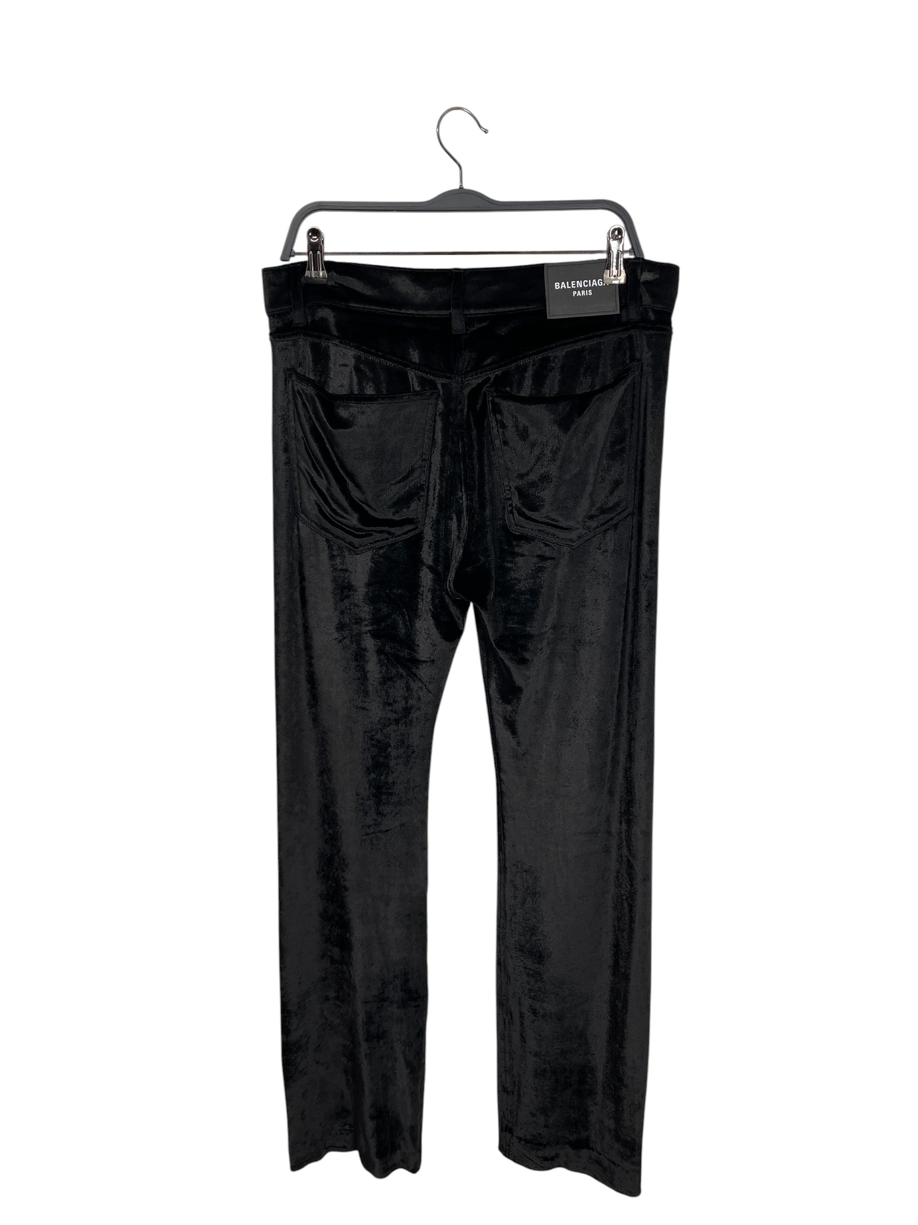 BALENCIAGA/Straight Pants/40/Velour/BLK/2020 VELVET 5 POCKET IKRAM view 4