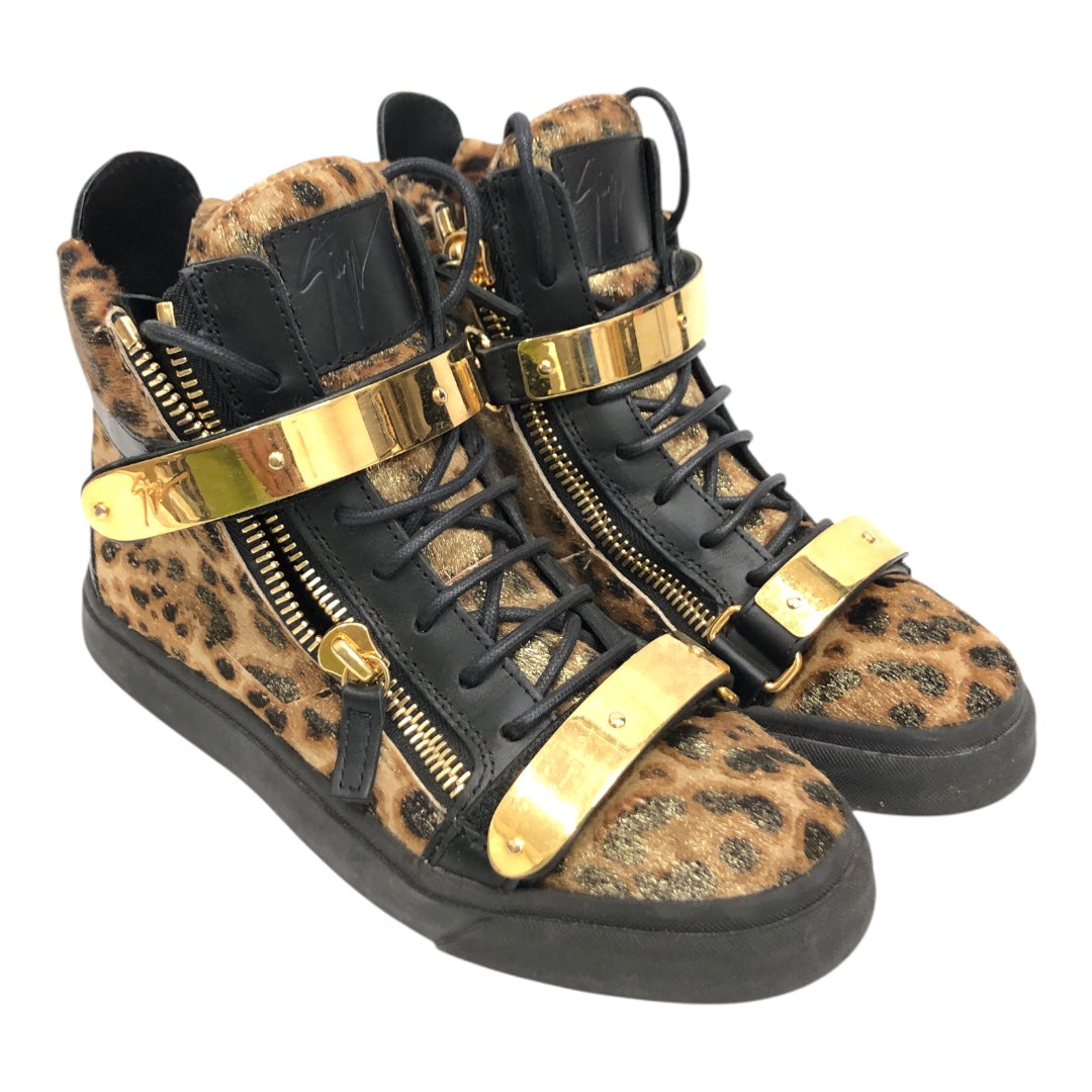 GIUSEPPE ZANOTTI DESIGN/Hi-Sneakers/EU 36.5/Leopard/Fur/BRW/ view 1
