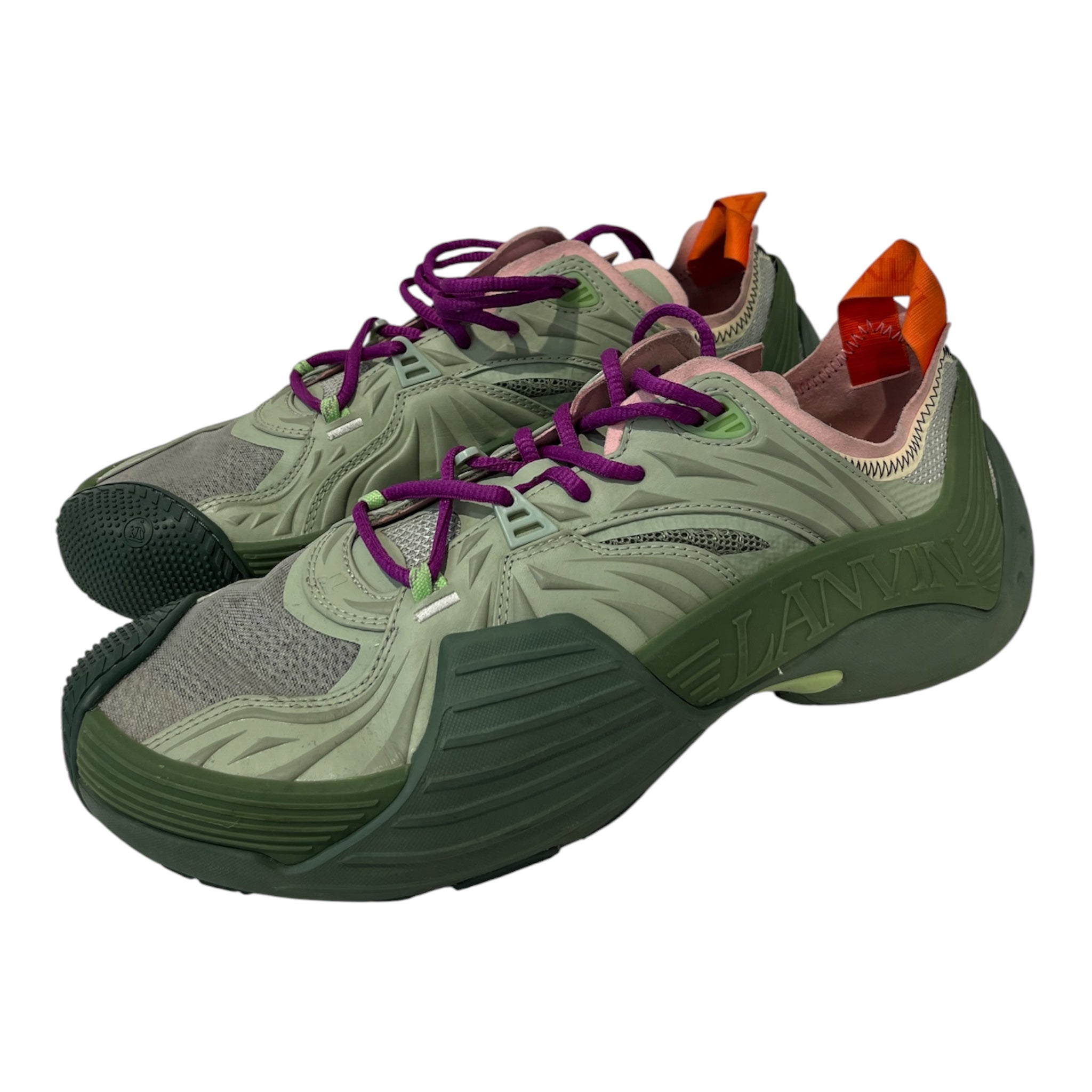 LANVIN/Low-Sneakers/EU 44/Stripe/Nylon/GRN/FLASH view 1