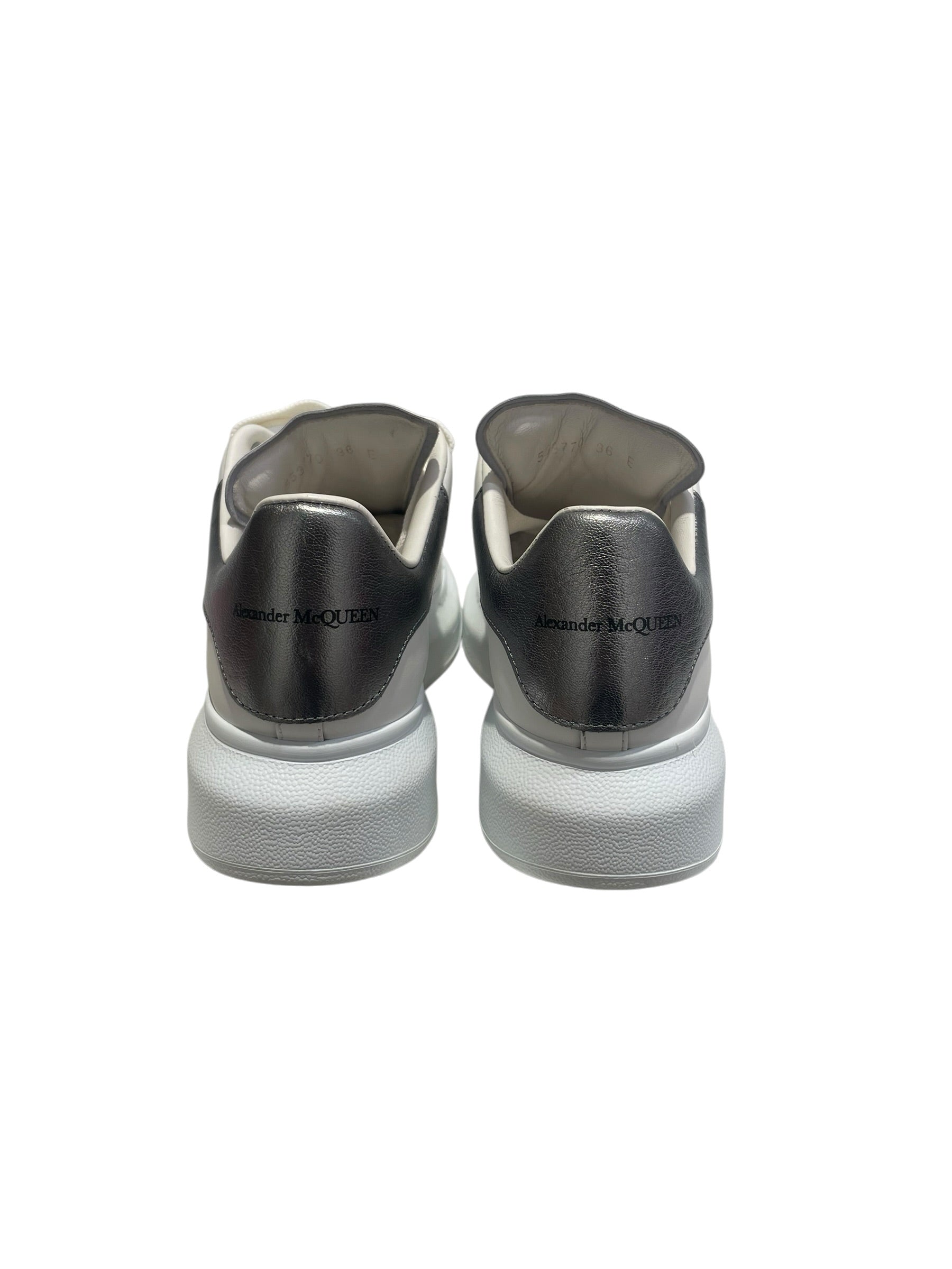 Alexander McQueen/Low-Sneakers/EU 36/Leather/WHT/SilverBack view 2