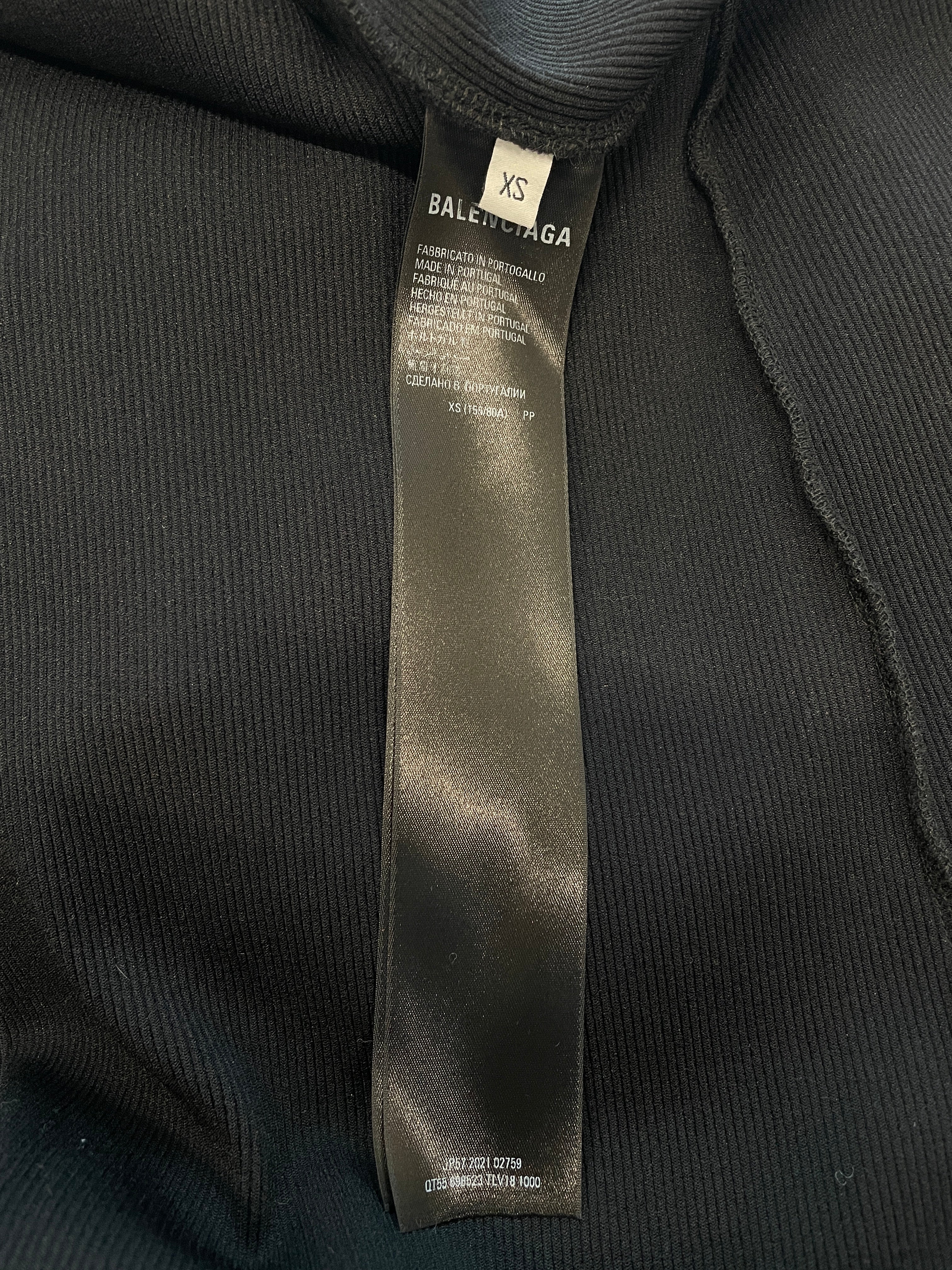BALENCIAGA/SS Dress/XS/Polyester/BLK/2021 RIBBED DRESS LONG view 4