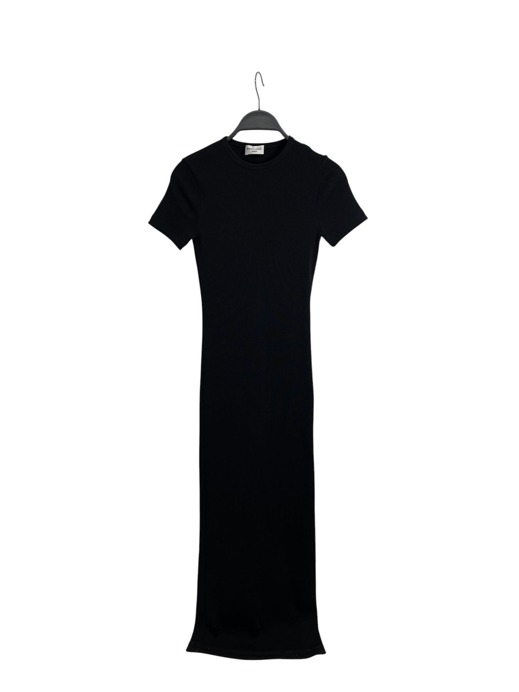 BALENCIAGA/SS Dress/XS/Polyester/BLK/2021 RIBBED DRESS LONG view 1
