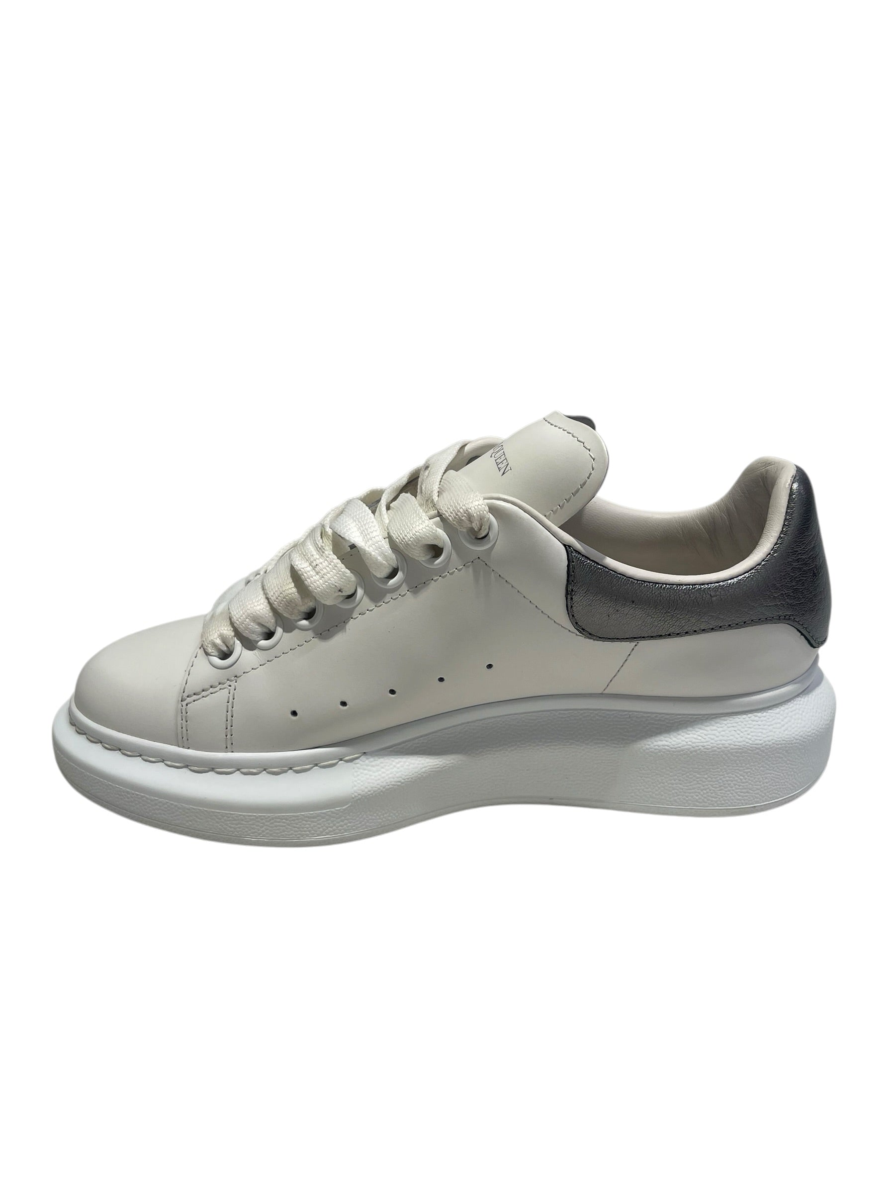 Alexander McQueen/Low-Sneakers/EU 36/Leather/WHT/SilverBack view 4
