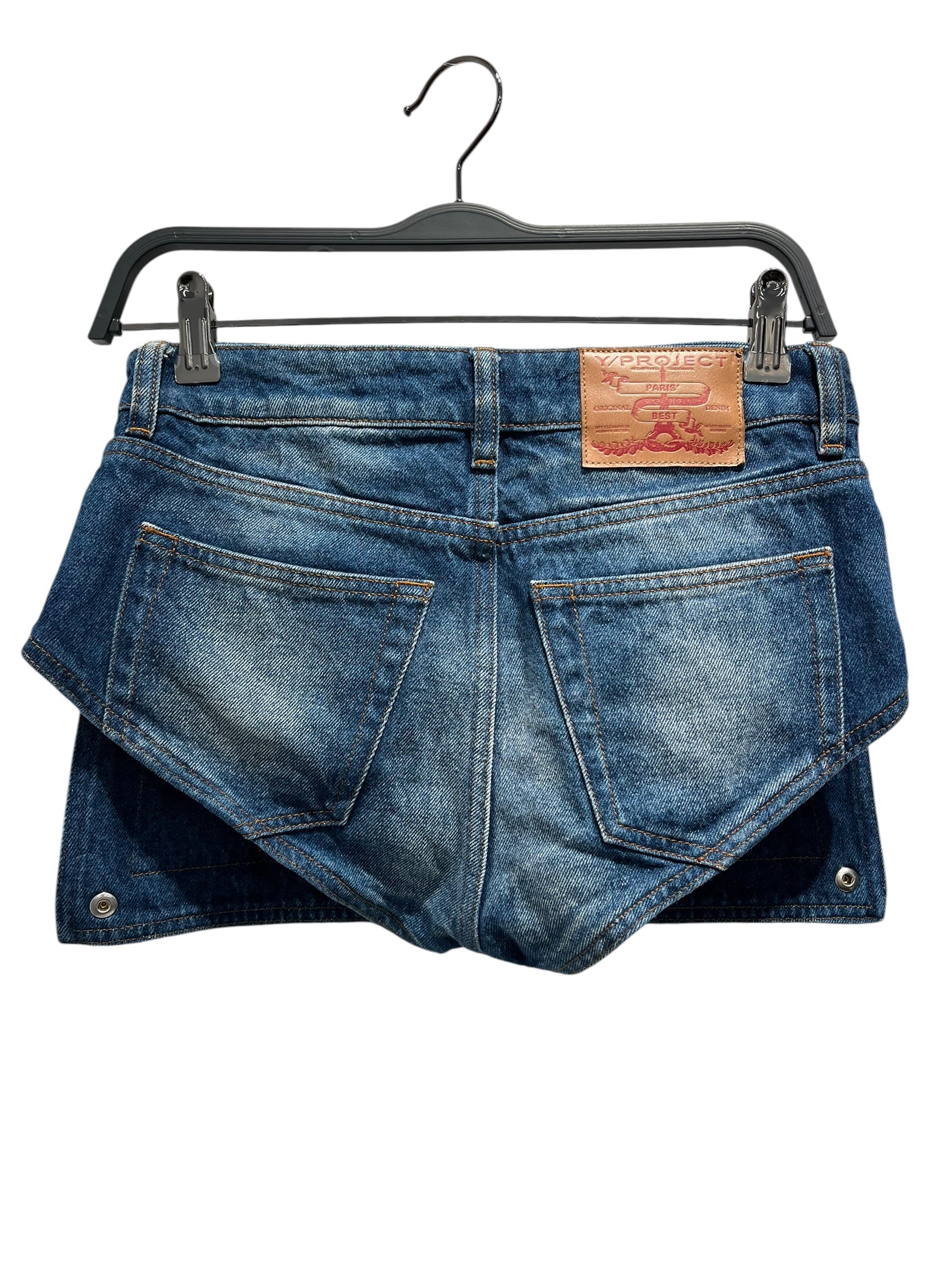 Y/PROJECT/Skirt/25/Denim/BLU/Mini Length/SHORTS REMOVABLE SKIRT view 2