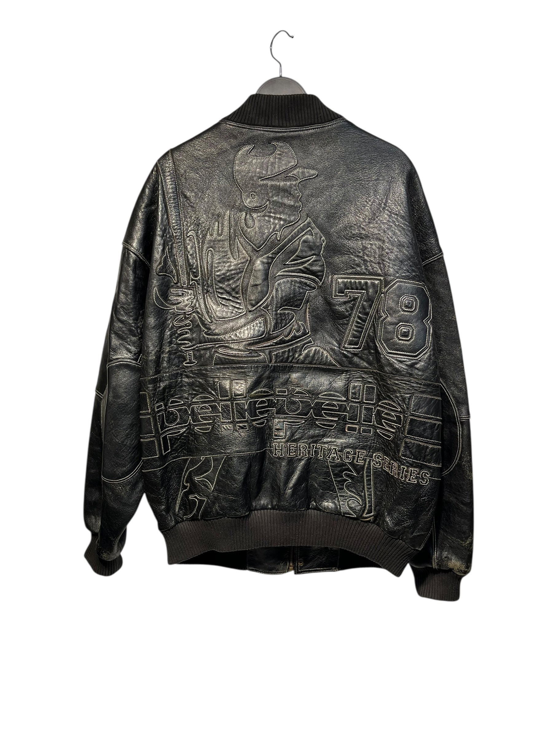 Pelle Pelle/Leather Jkt/48/Leather/BLK/78 logo leather jacket view 2