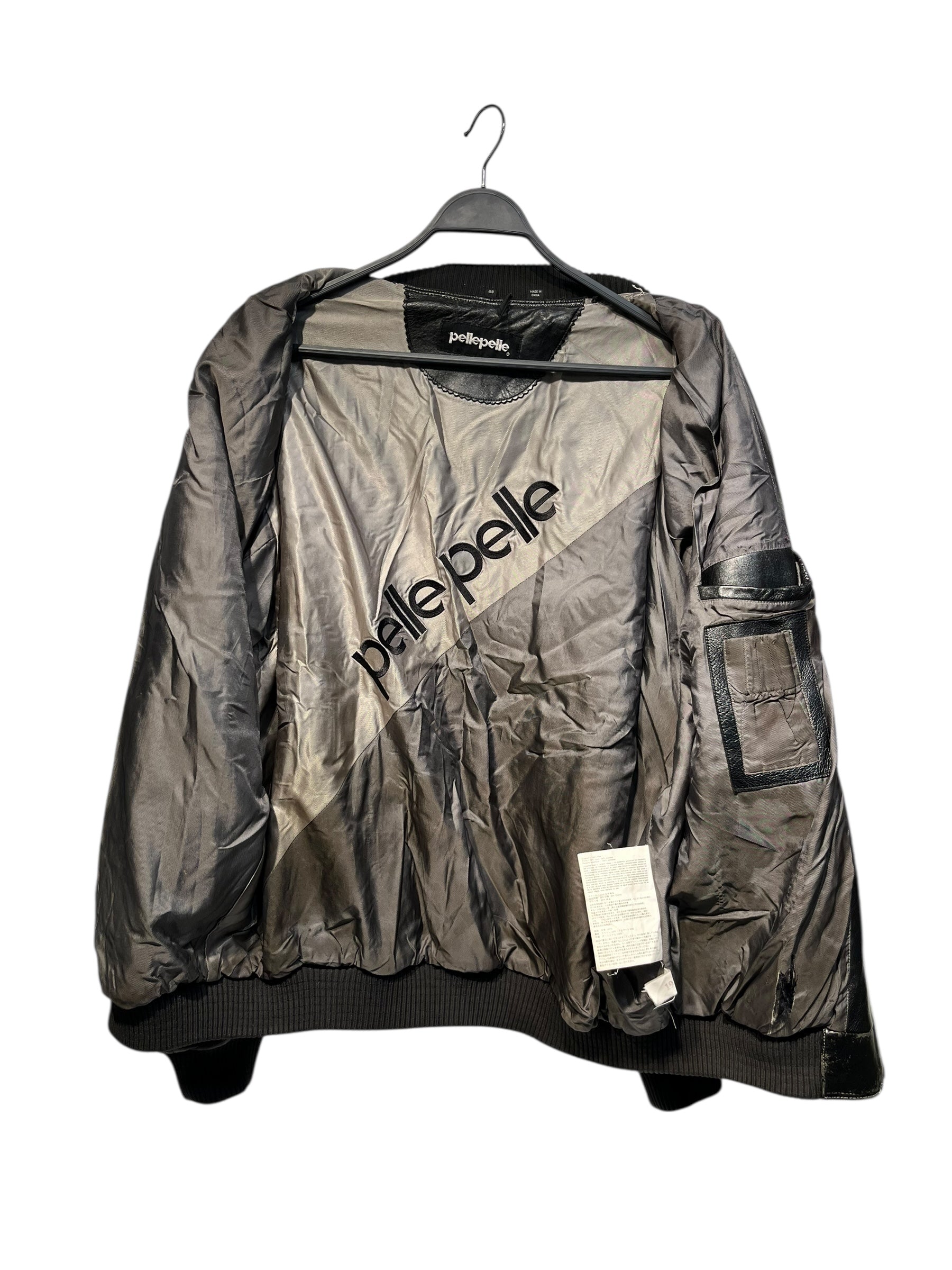 Pelle Pelle/Leather Jkt/48/Leather/BLK/78 logo leather jacket view 3