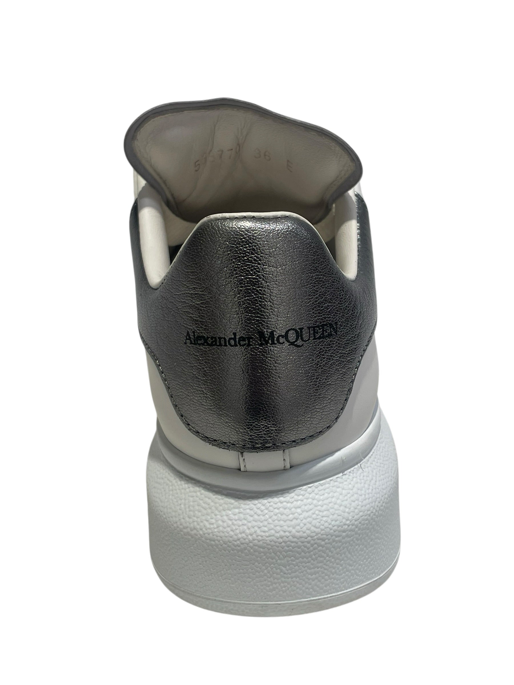 Alexander McQueen/Low-Sneakers/EU 36/Leather/WHT/SilverBack view 6