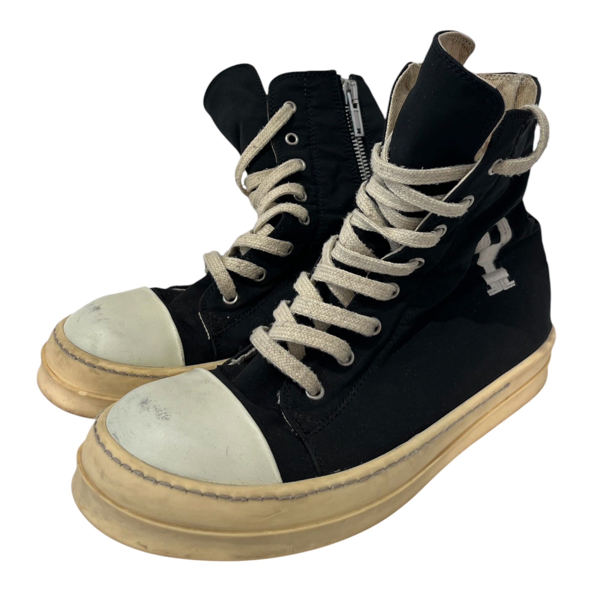 RICK OWENS DRKSHDW/Hi-Sneakers/EU 42/Polyester/BLK/12534 FACE RAMONES view 1