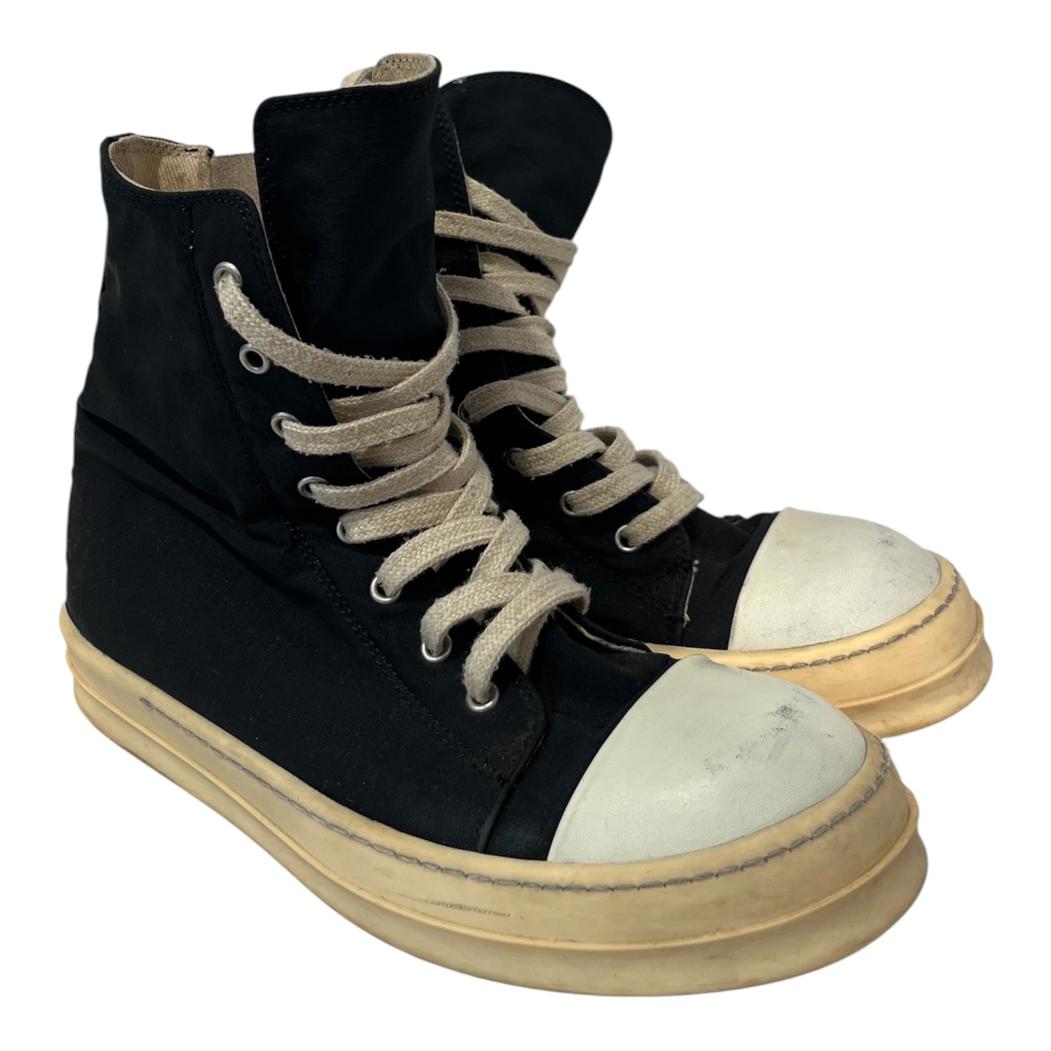 RICK OWENS DRKSHDW/Hi-Sneakers/EU 42/Polyester/BLK/12534 FACE RAMONES view 3