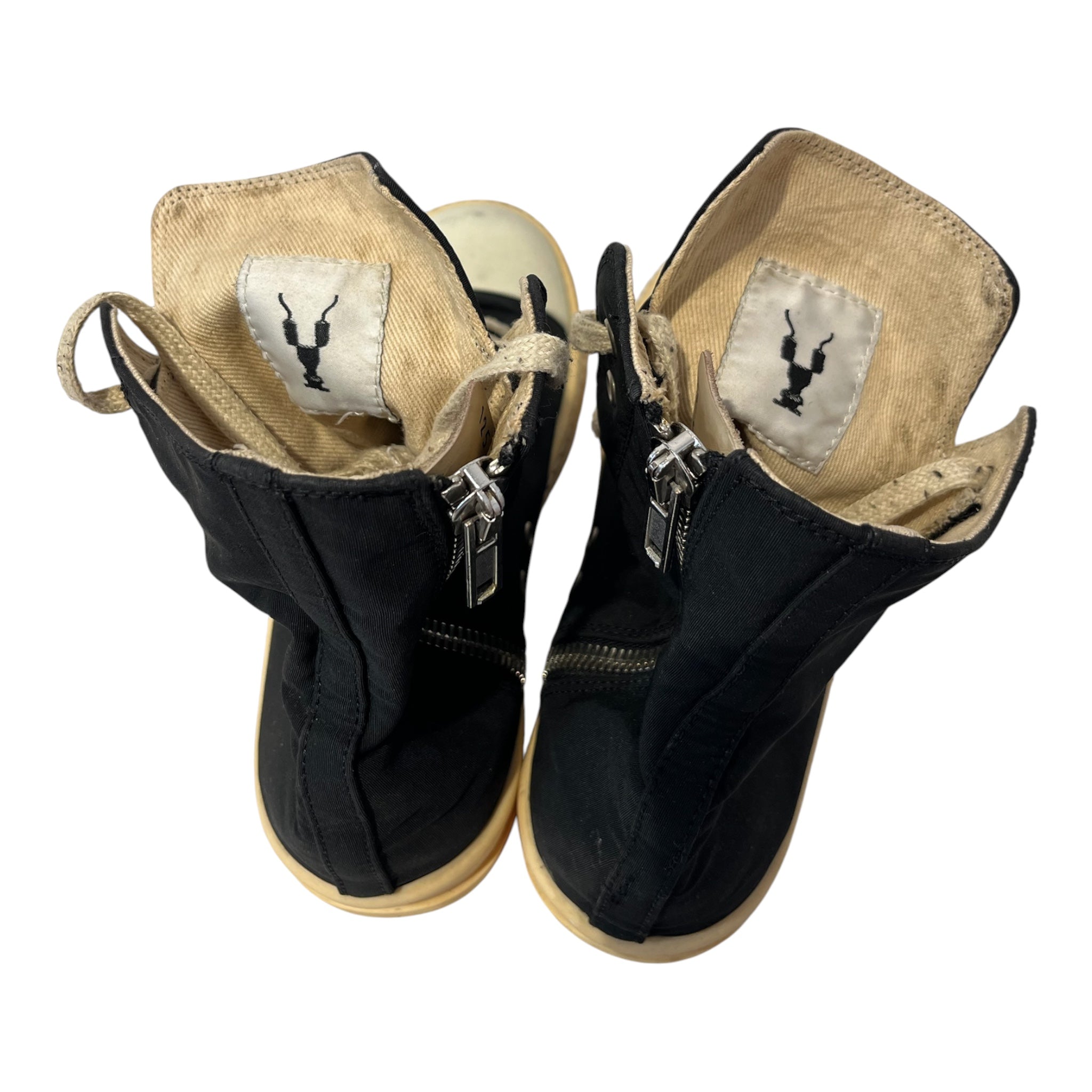 RICK OWENS DRKSHDW/Hi-Sneakers/EU 42/Polyester/BLK/12534 FACE RAMONES view 5