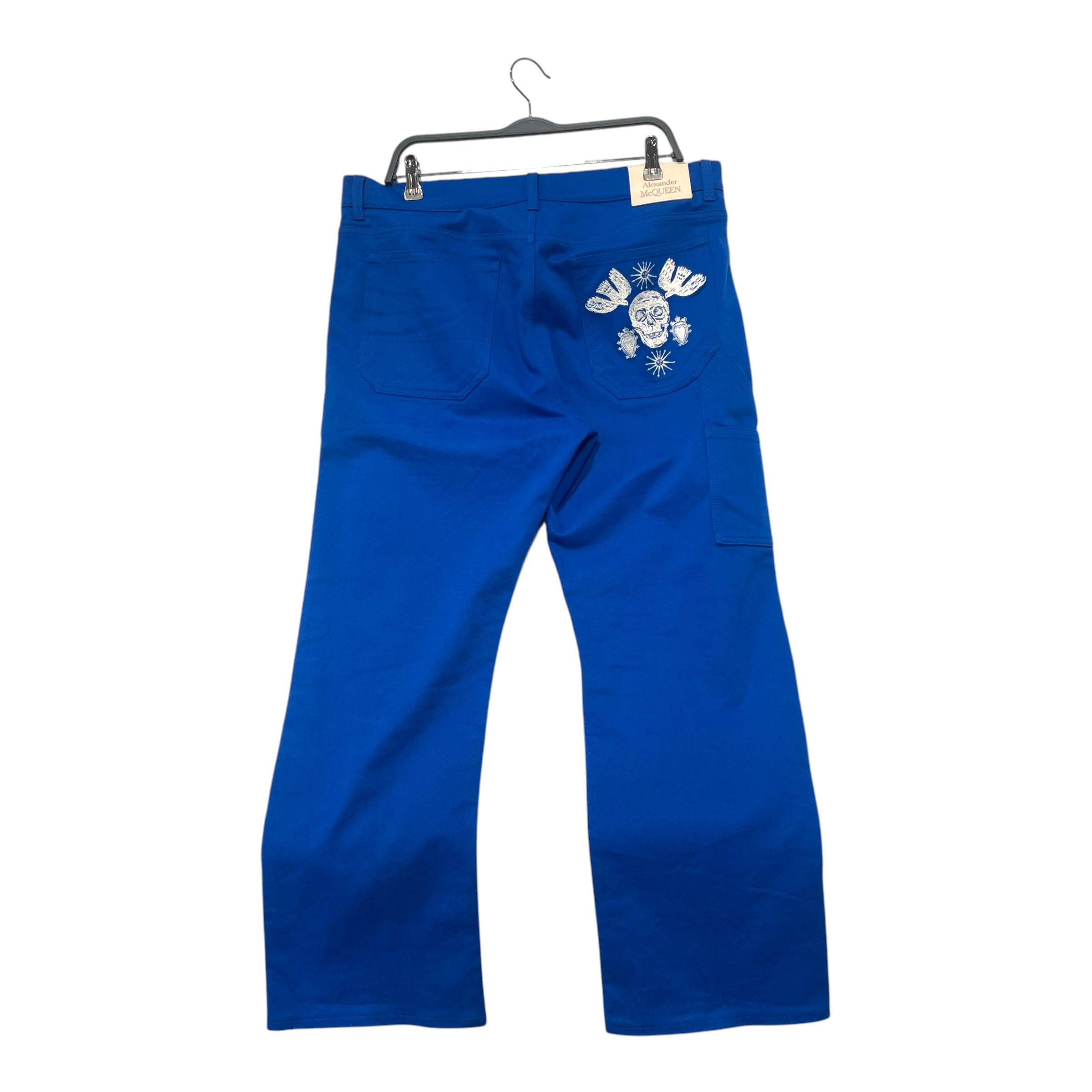 Alexander McQueen/Pants/52/Denim/BLU/Papercut Skull Carpenter Pants view 2