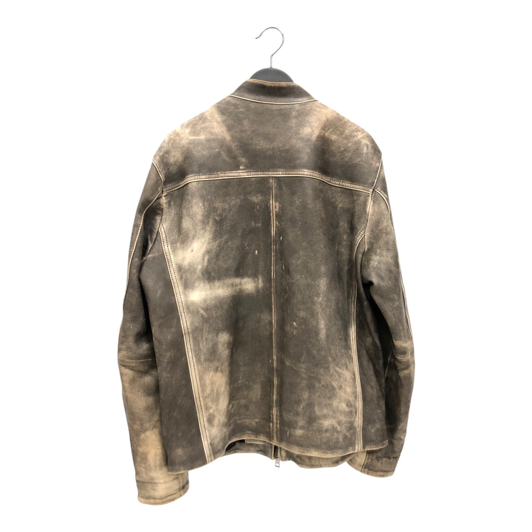 MICHAEL KORS/Leather Jkt/M/Leather/BRW/distressed smooth racer jckt view 2
