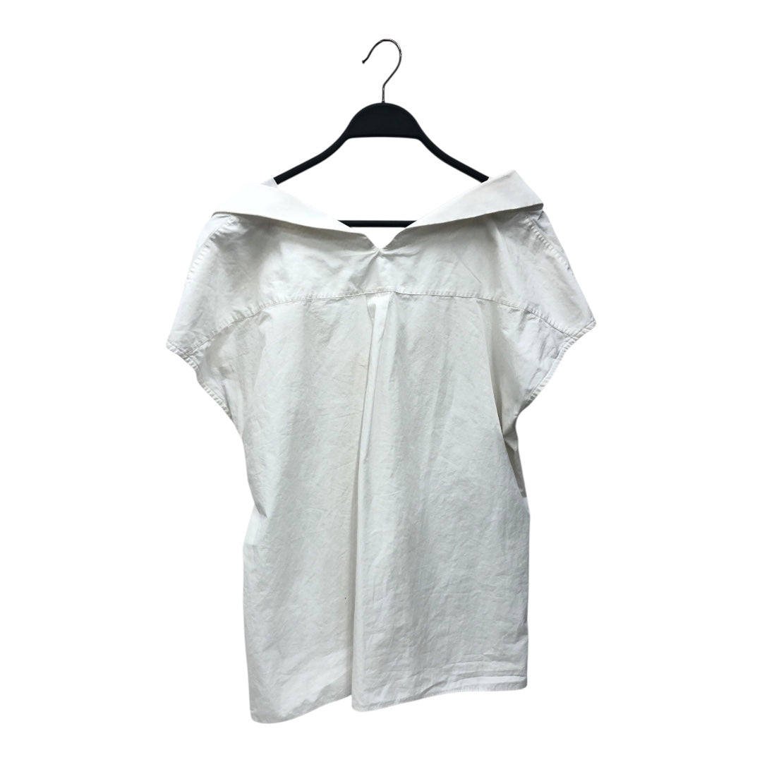 Maison Margiela/Cut & Sew/44/Cotton/WHT/open wide collar sleevless top view 2