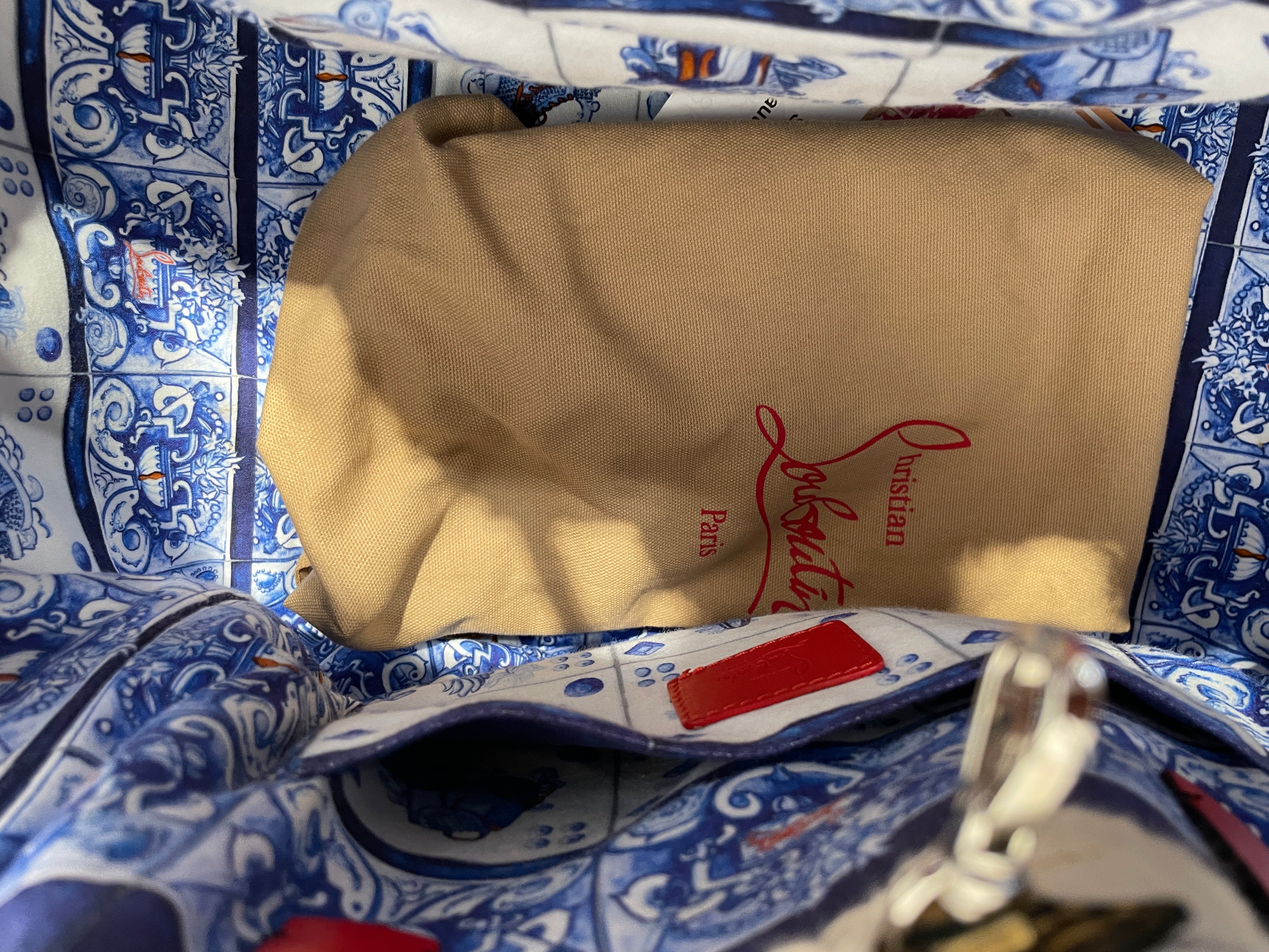 Christian Louboutin/Tote Bag/Cotton/CRM/Portugaba fringe bag view 3
