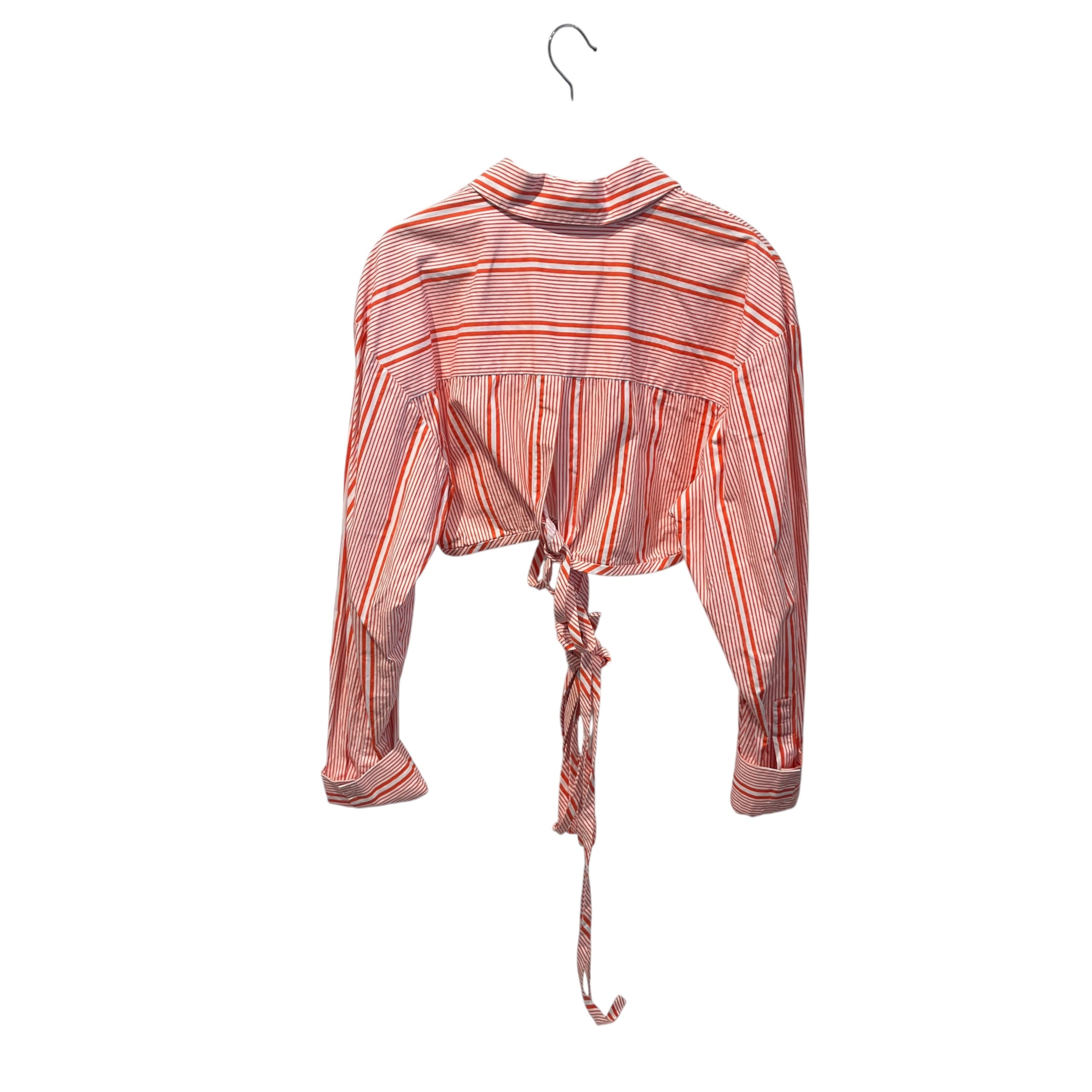 Christopher Esber/LS Blouse/12/Stripe/Cotton/ORN/crop polo, string ties view 2