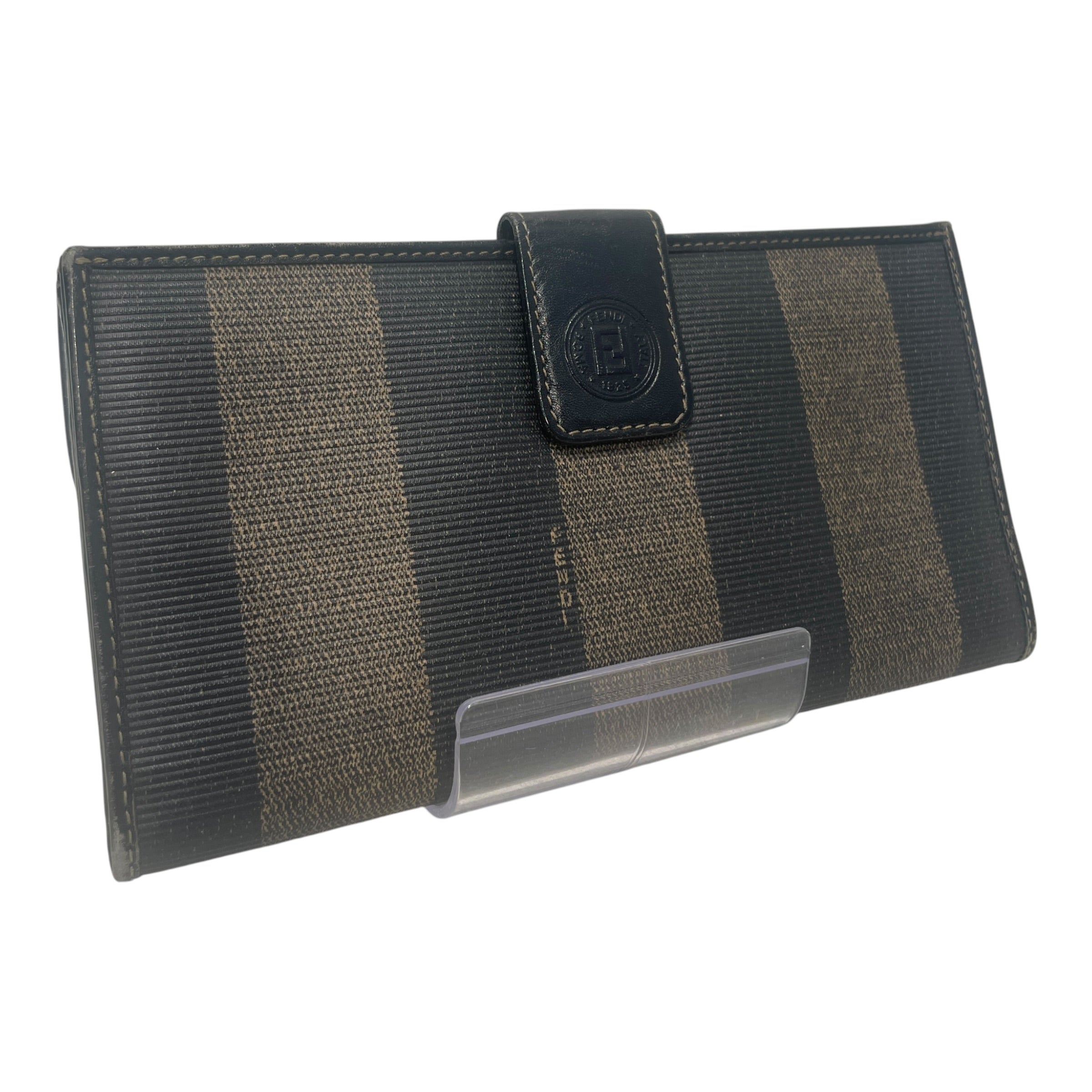 FENDI/Long Wallet/Monogram/Leather/BRW/L's/Pequin Stripe Snap Wallet view 1