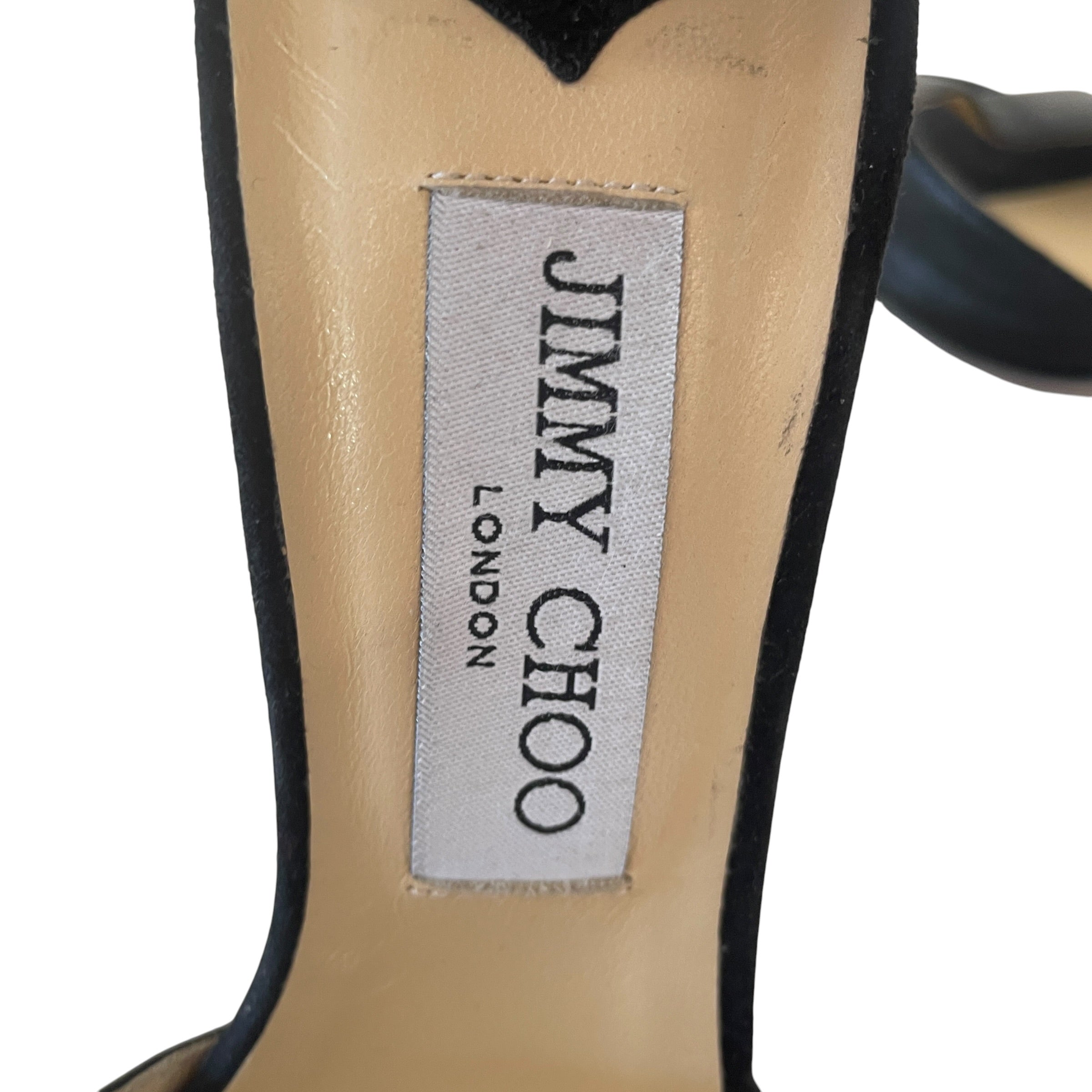 JIMMY CHOO/Heels/EU 37.5/Leather/BLK/Ankle Strap/ view 3