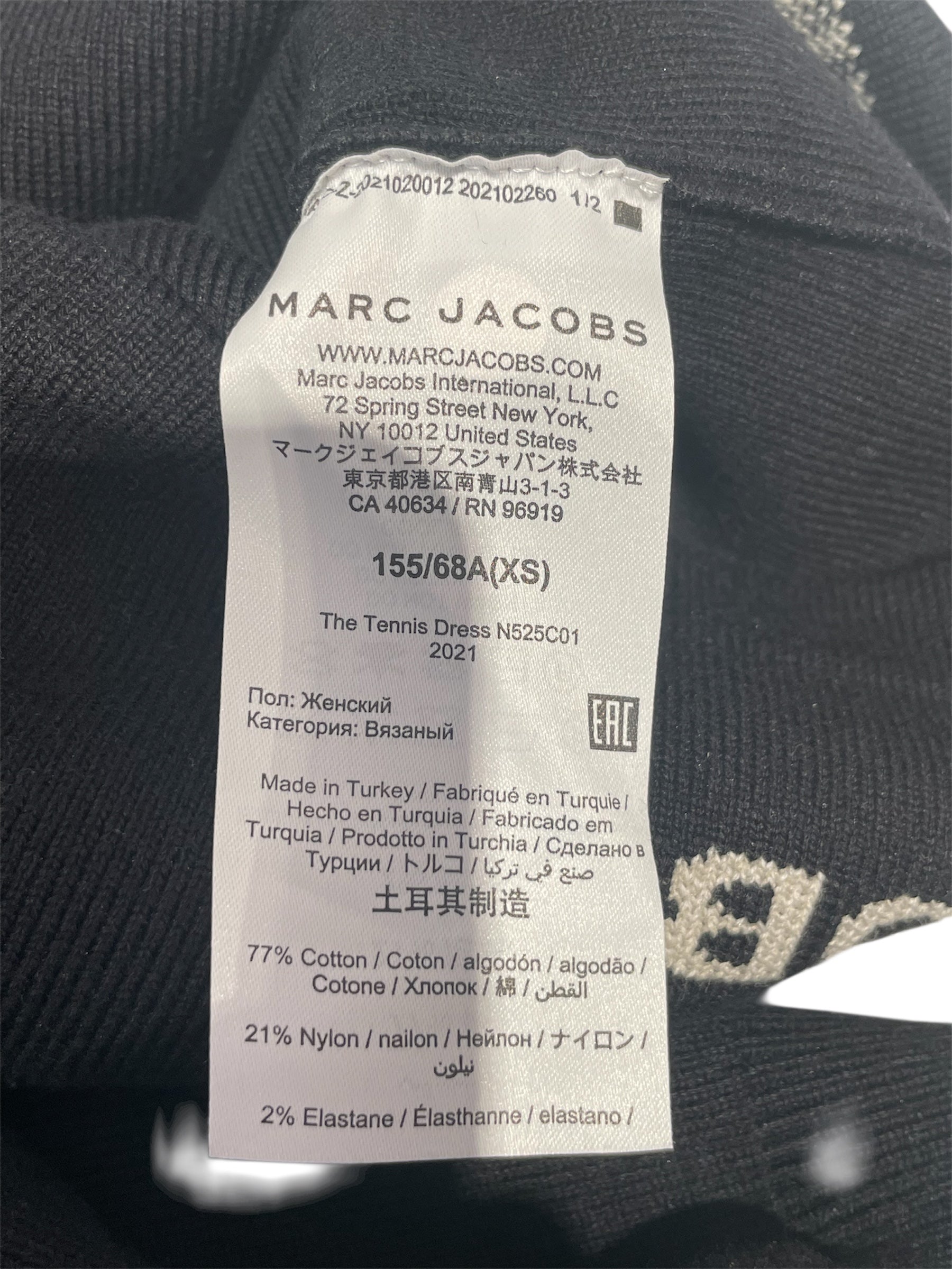 MARC JACOBS/Tunic Dress/XS/Cotton/BLK/Marc Jacobs Tennis Poo Dress view 4