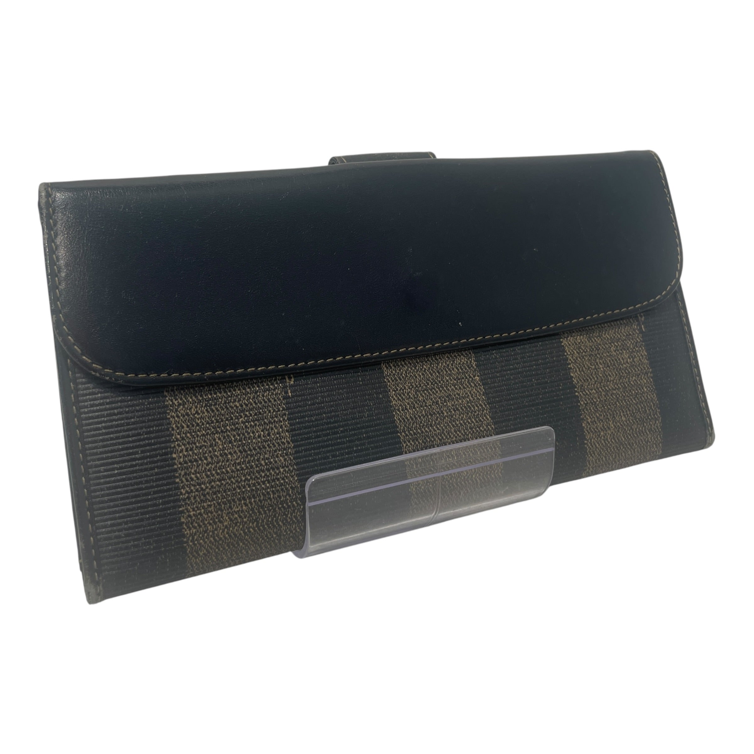 FENDI/Long Wallet/Monogram/Leather/BRW/L's/Pequin Stripe Snap Wallet view 2