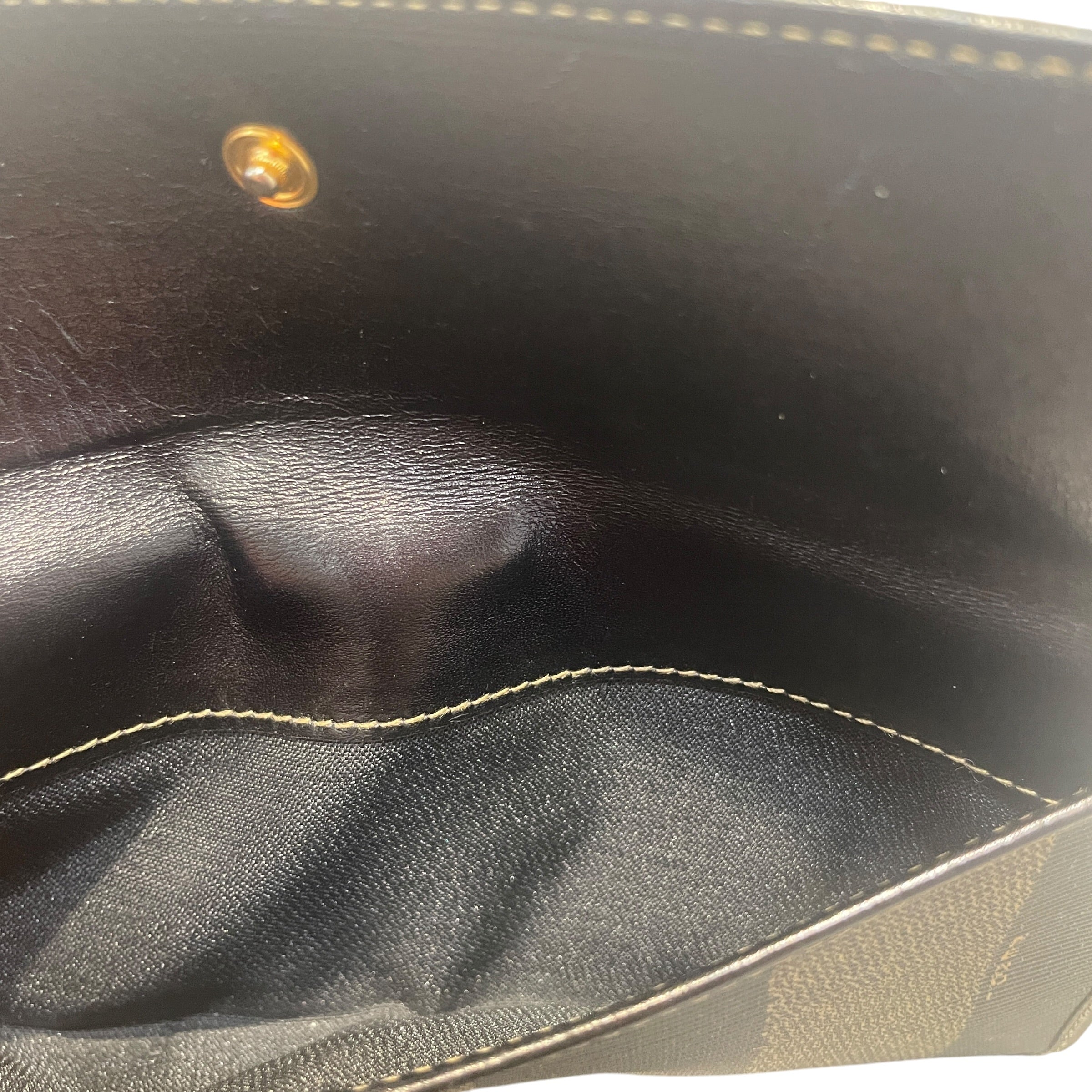 FENDI/Long Wallet/Monogram/Leather/BRW/L's/Pequin Stripe Snap Wallet view 3