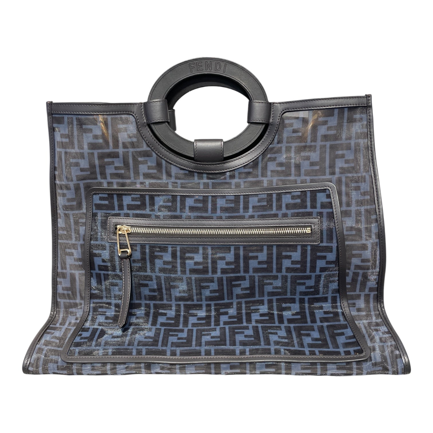 FENDI/Tote Bag/Cotton/BLK/runway shopper tote view 1