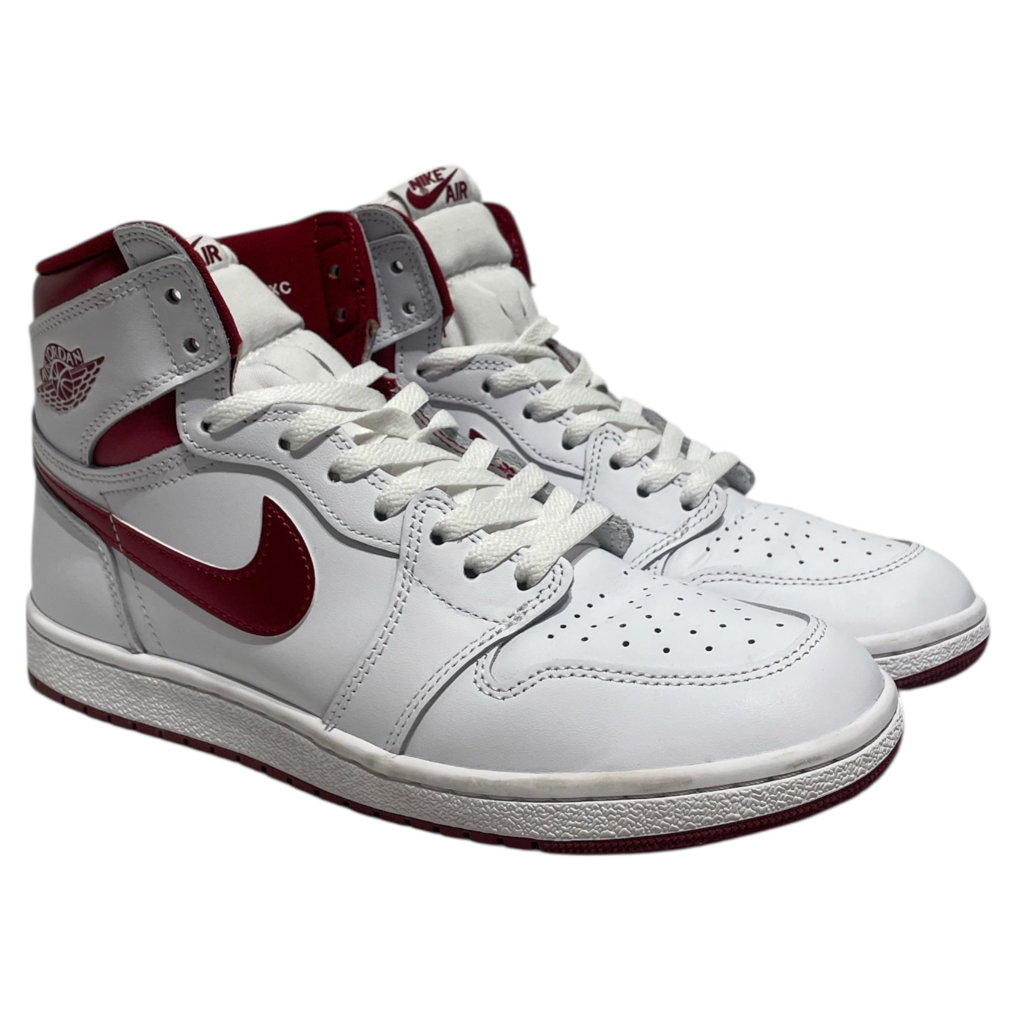 NIKE/Hi-Sneakers/US 10/Leather/WHT/METALLIC BURGUNDY view 1