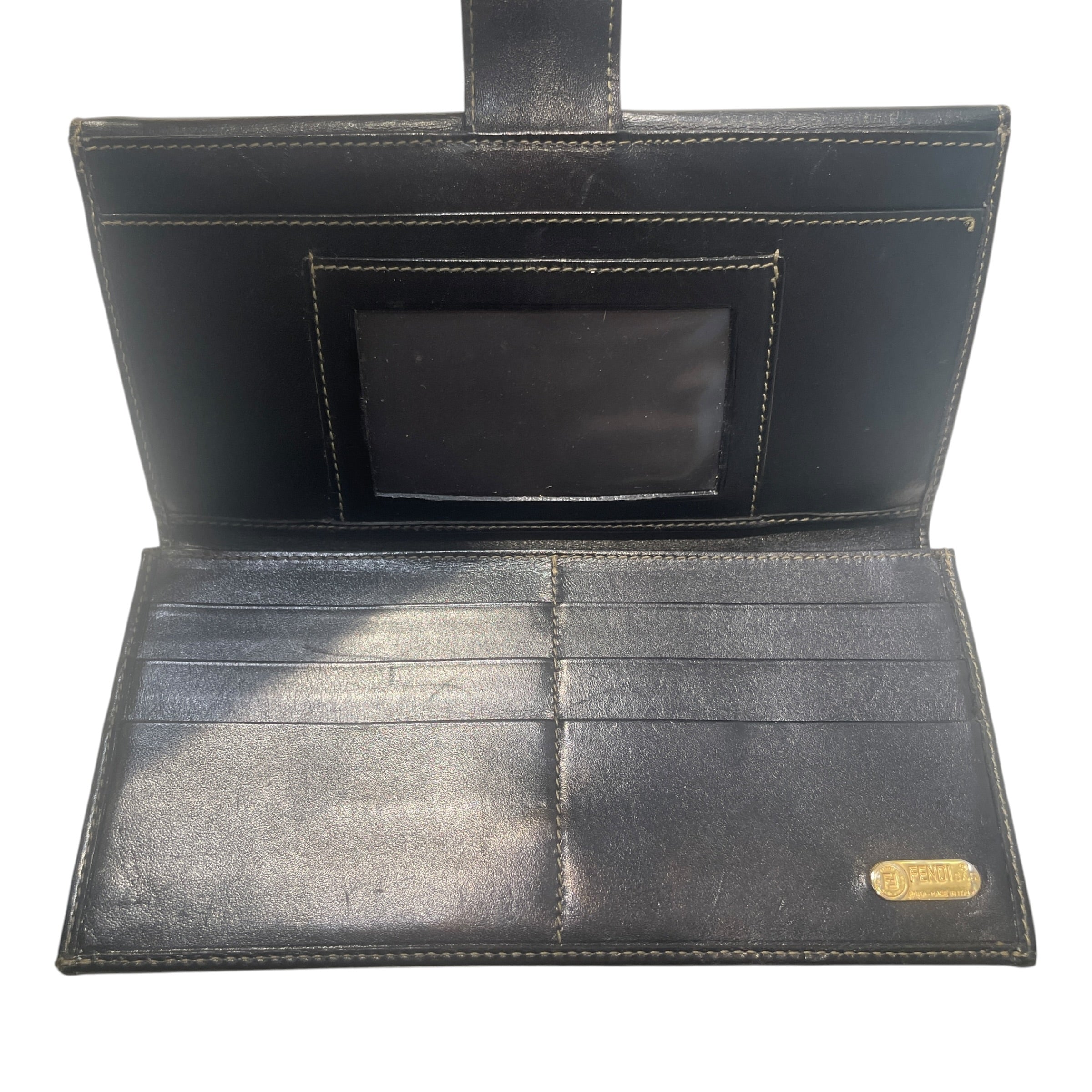 FENDI/Long Wallet/Monogram/Leather/BRW/L's/Pequin Stripe Snap Wallet view 5