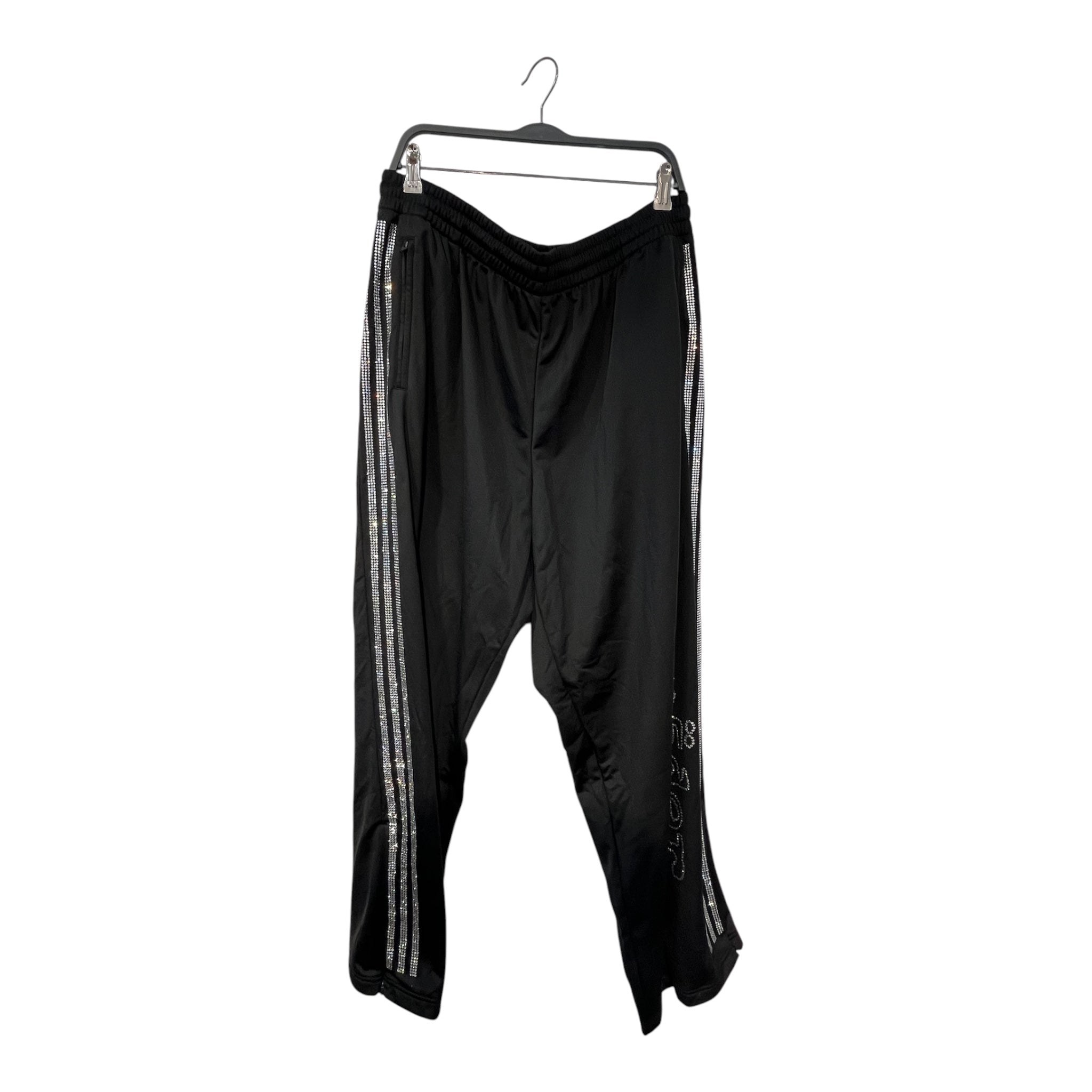 adidas/Sp5der/Straight Pants/XL/Polyester/BLK/rhinestone trk pants view 1