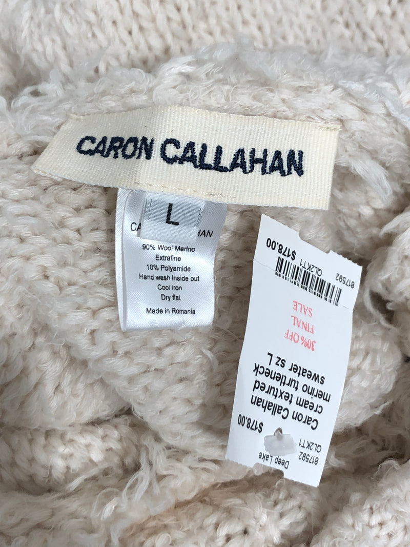 CARON CALLAHAN/Sweater/L/Leather/WHT/