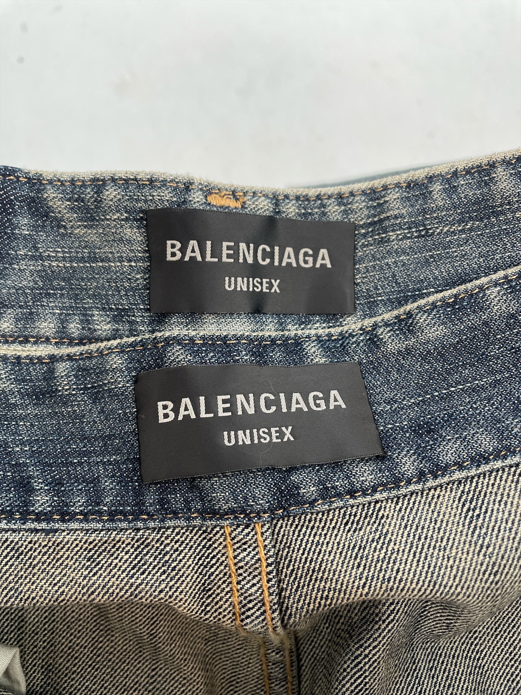 BALENCIAGA/Wide Leg Pants/S/Denim/IDG/2022 DOUBLE LAYERED SKIRT PNT view 3