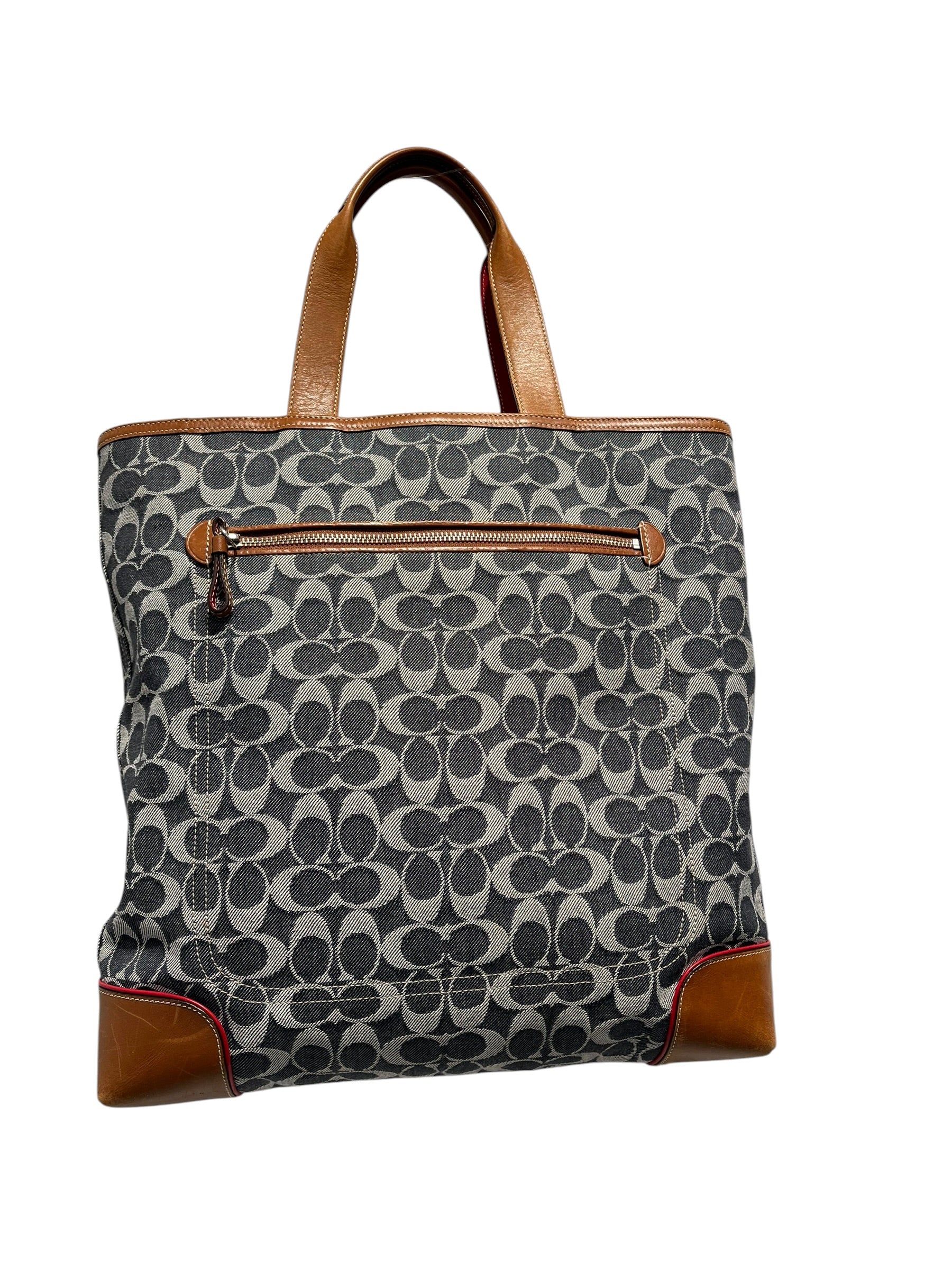 COACH/Tote Bag/Stripe/Denim/NVY/Signature Denim Leatherware view 2