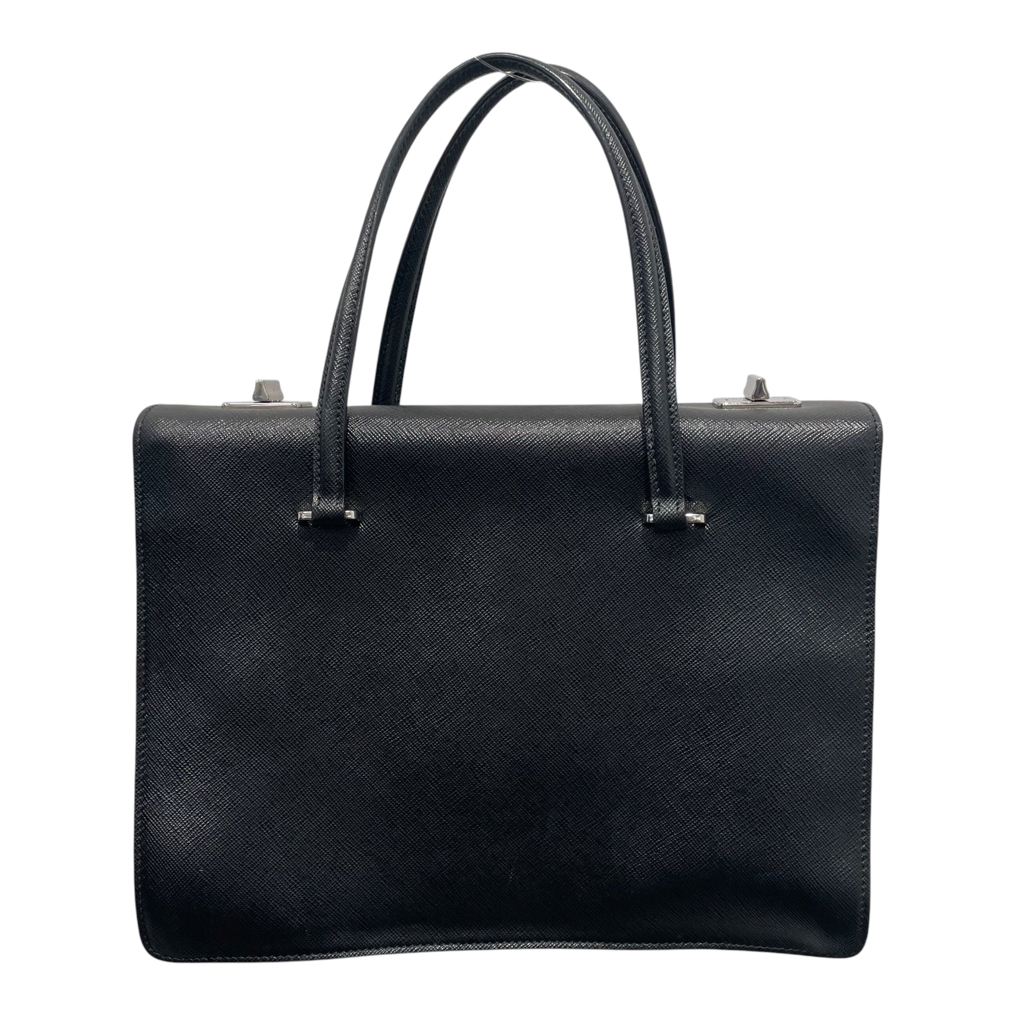 PRADA/Hand Bag/Leather/BLK/SAFFIANO GIRL FACE HANDLE BAG view 2