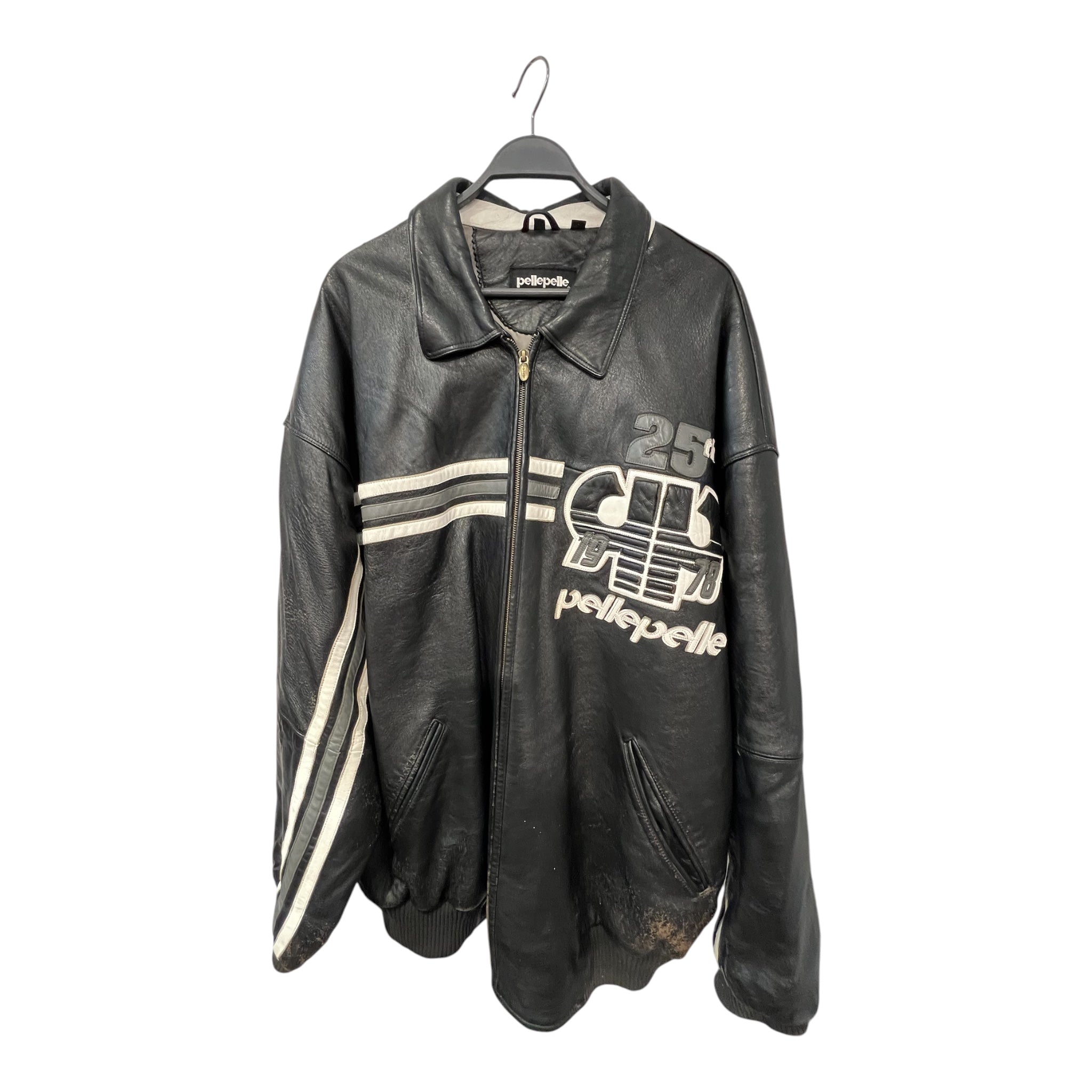 Pelle Pelle/Leather Jkt/56/Cowhide/BLK/Graphic/25TH ANN 1978 LOGO view 1