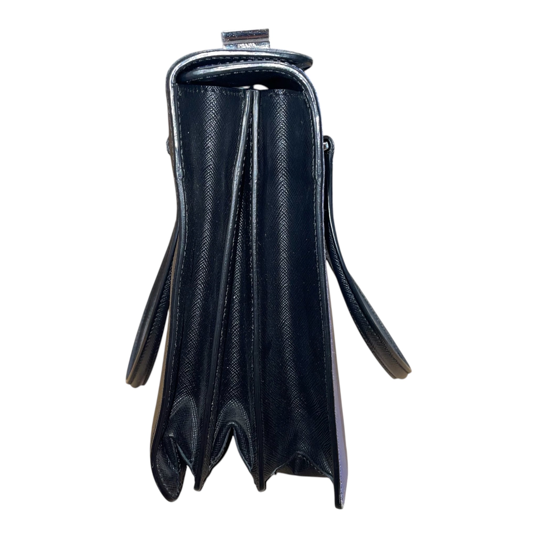 PRADA/Hand Bag/Leather/BLK/SAFFIANO GIRL FACE HANDLE BAG view 8