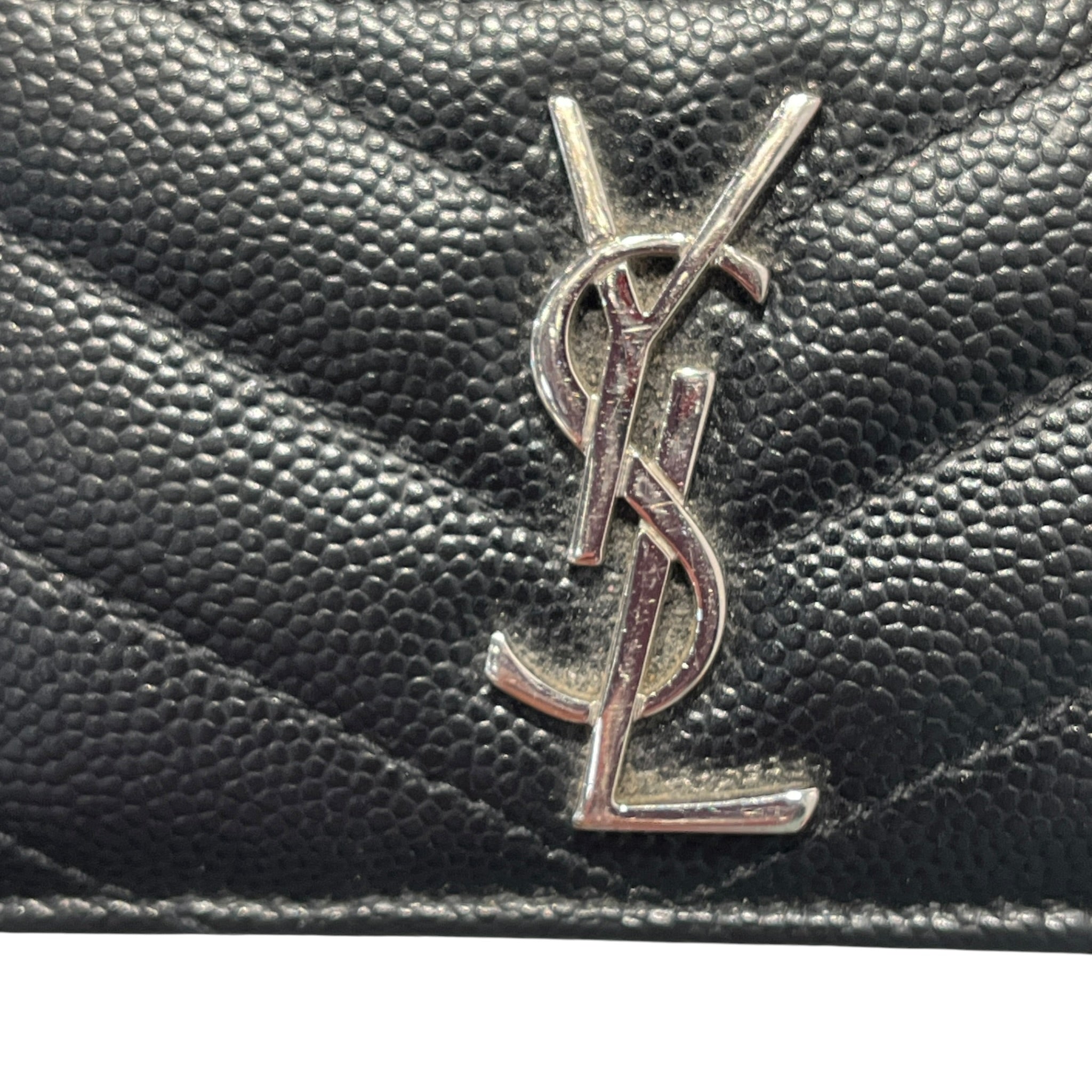 YVES SAINT LAURENT/Card Case/Leather/BLK/M's/CASSANDRE METALASSE/SILVER view 8