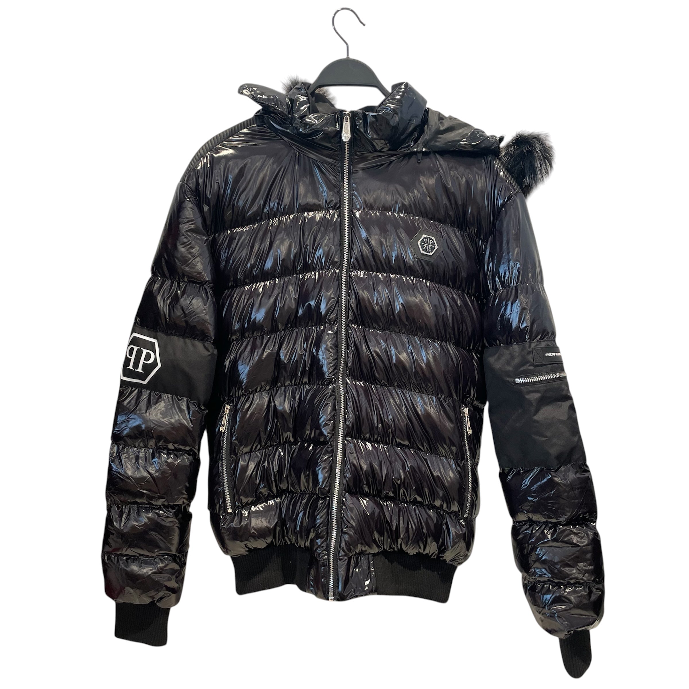 PHILIPP PLEIN/Puffer Jkt/L/BLK/Glossy Puffer Jacket view 1