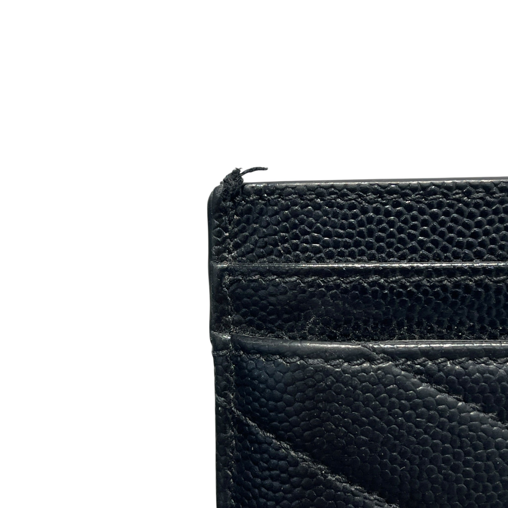 YVES SAINT LAURENT/Card Case/Leather/BLK/M's/CASSANDRE METALASSE/SILVER view 6