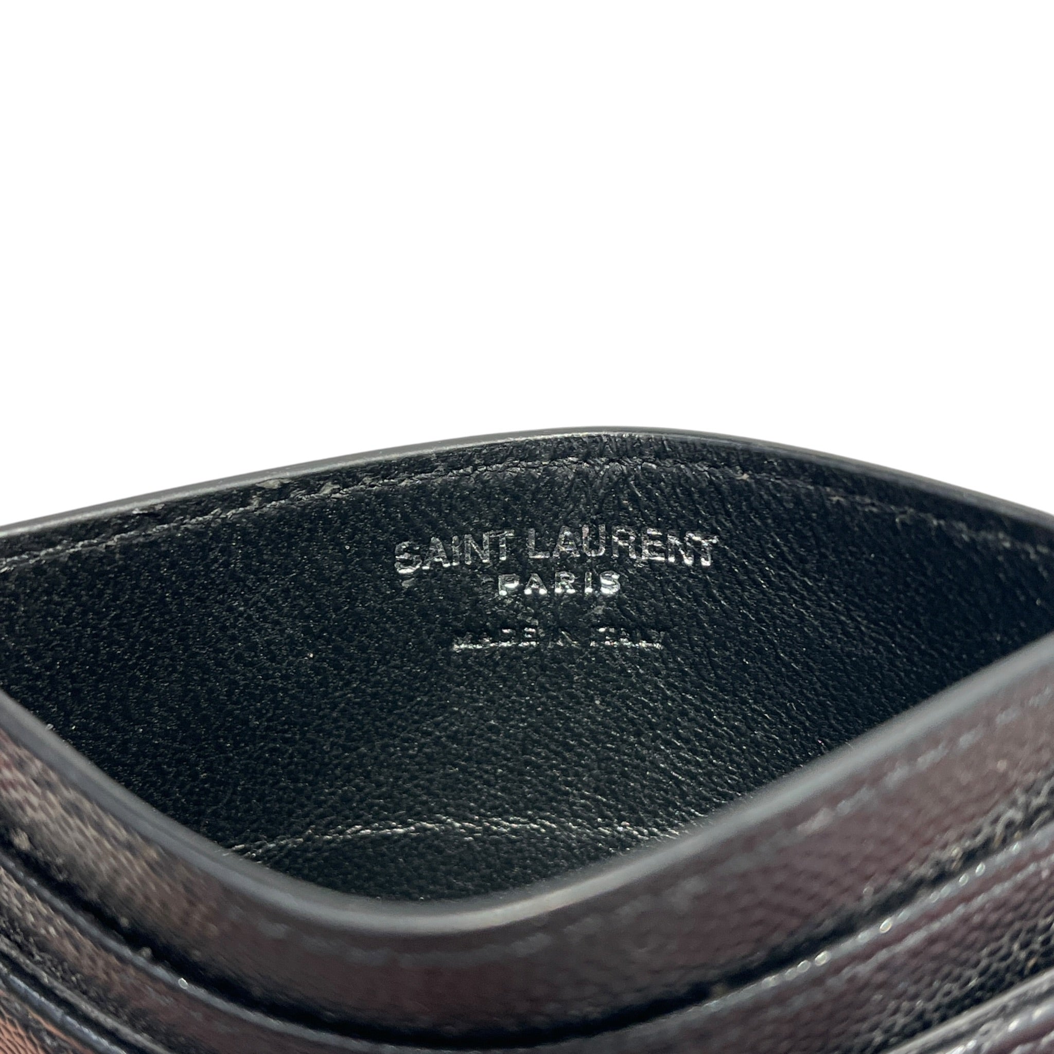 YVES SAINT LAURENT/Card Case/Leather/BLK/M's/CASSANDRE METALASSE/SILVER view 4